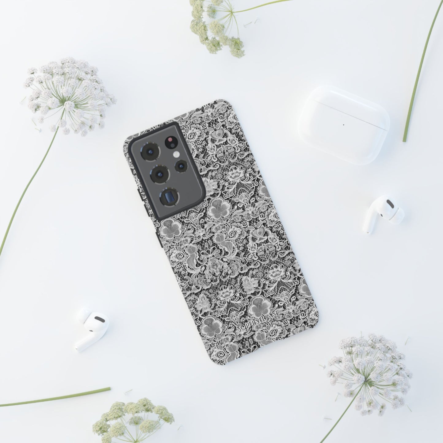 Luxe Lace in Black - Tough Phone Case