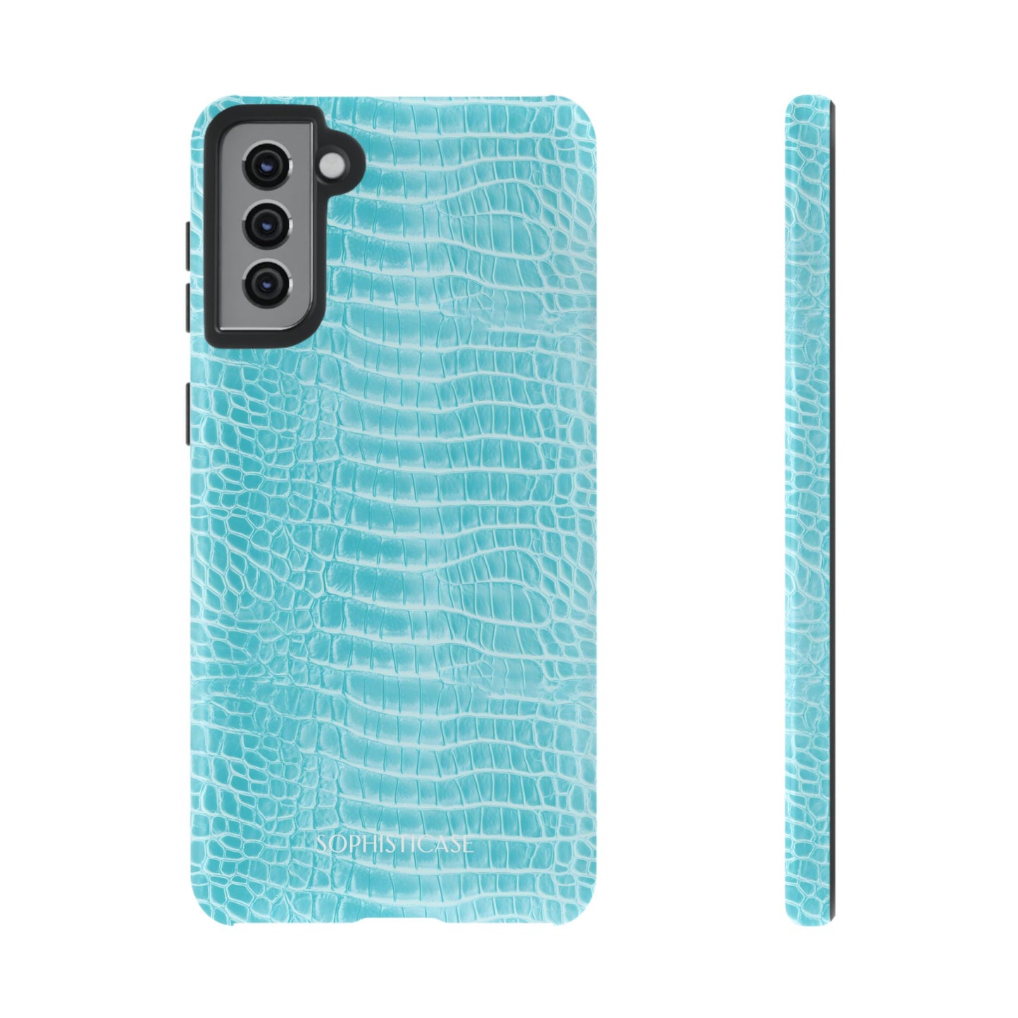 Luxe Leather in Aqua - Tough Phone Case