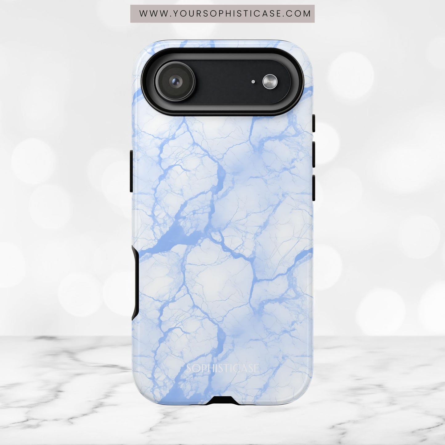 Marble Opulence in Blue - iPhone Case