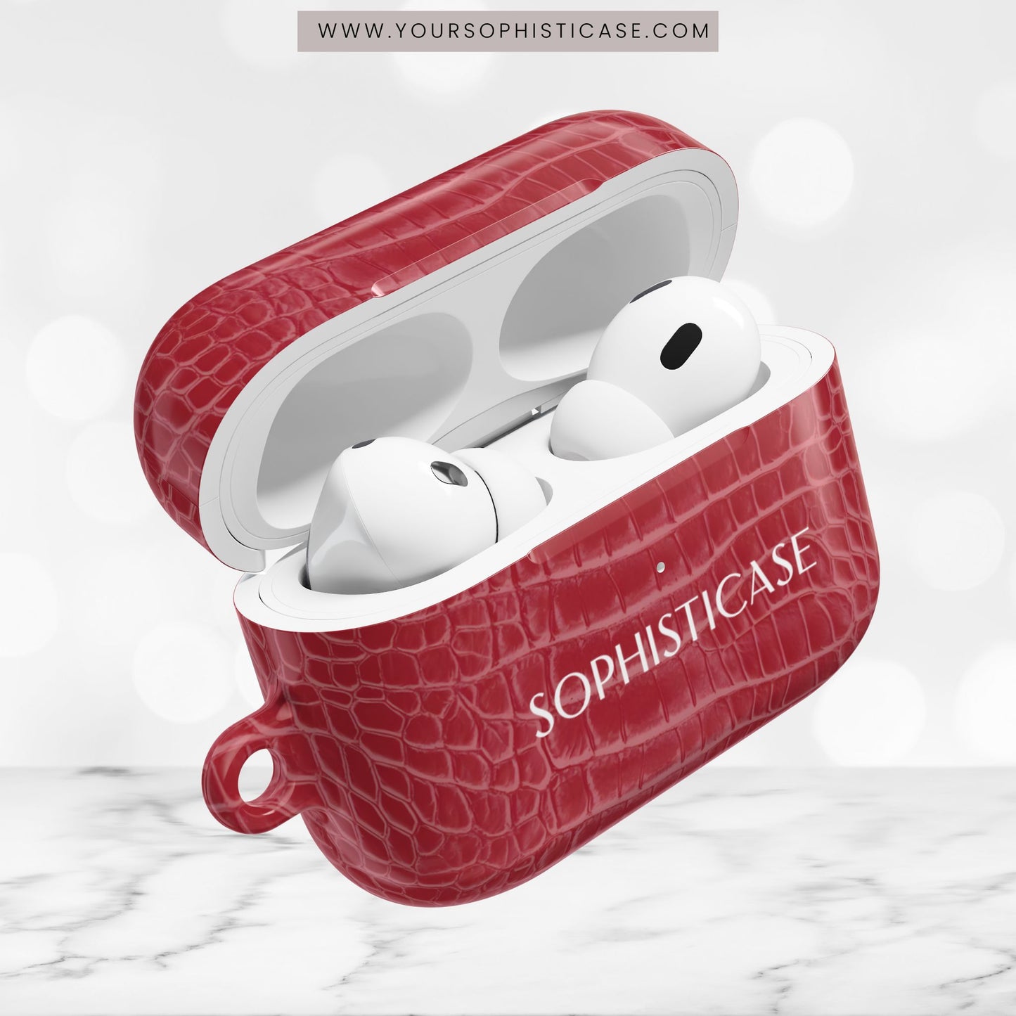 AirPod Cases - Luxe Leather in Cherry Red