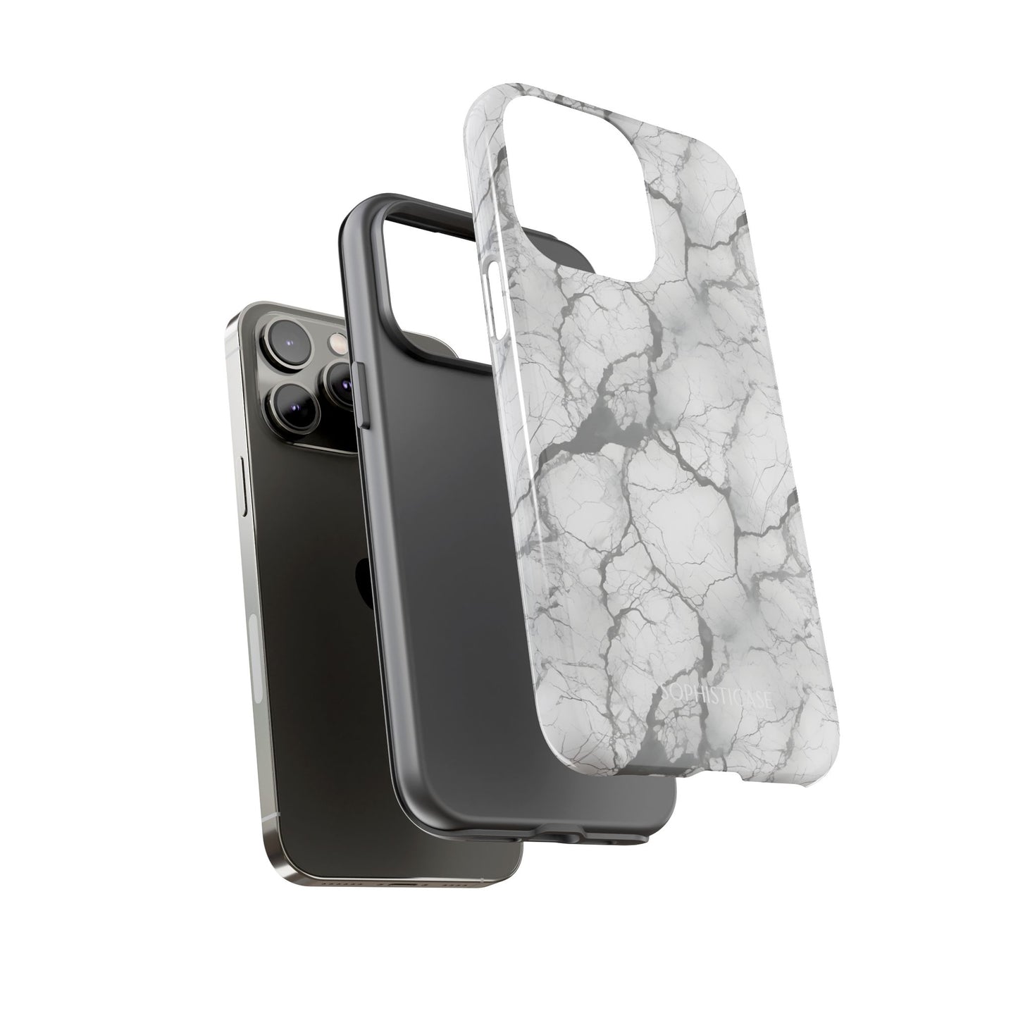 Marble Opulence in Charcoal Grey - iPhone Case