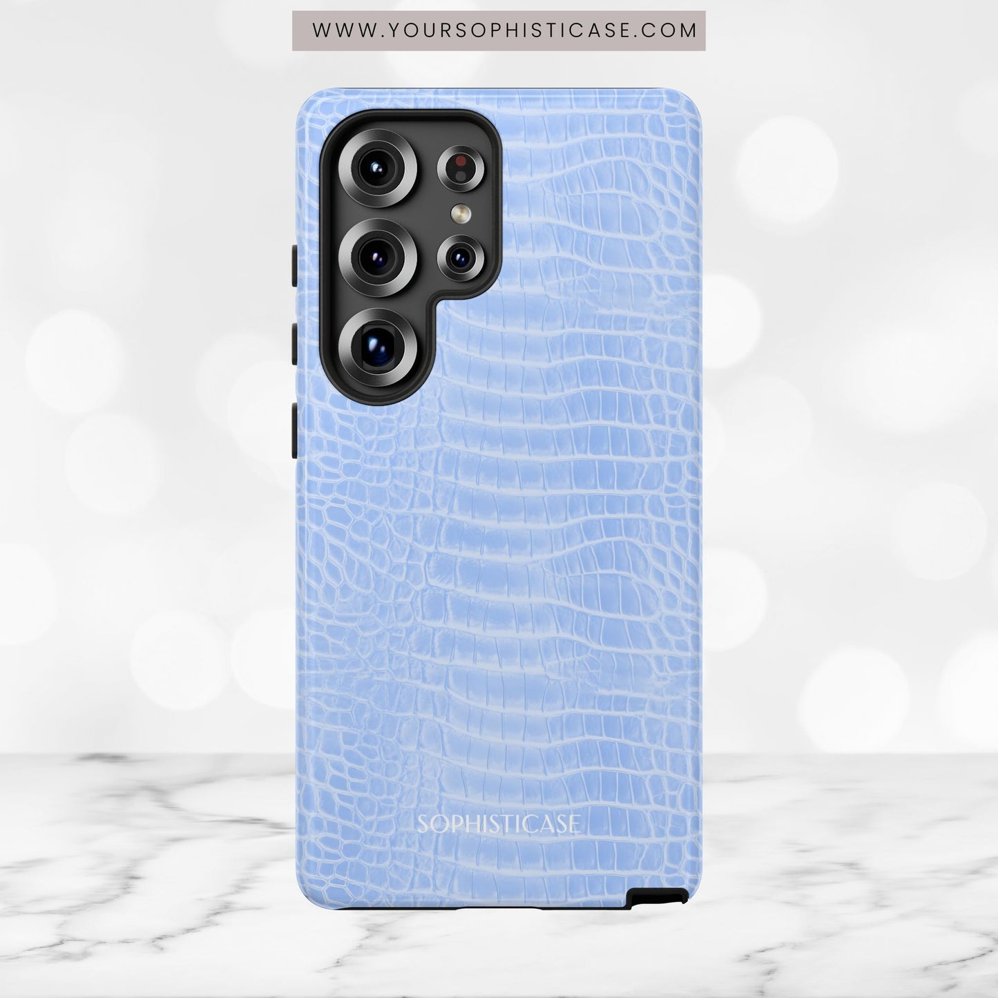 Luxe Leather in Blue - Tough Phone Case
