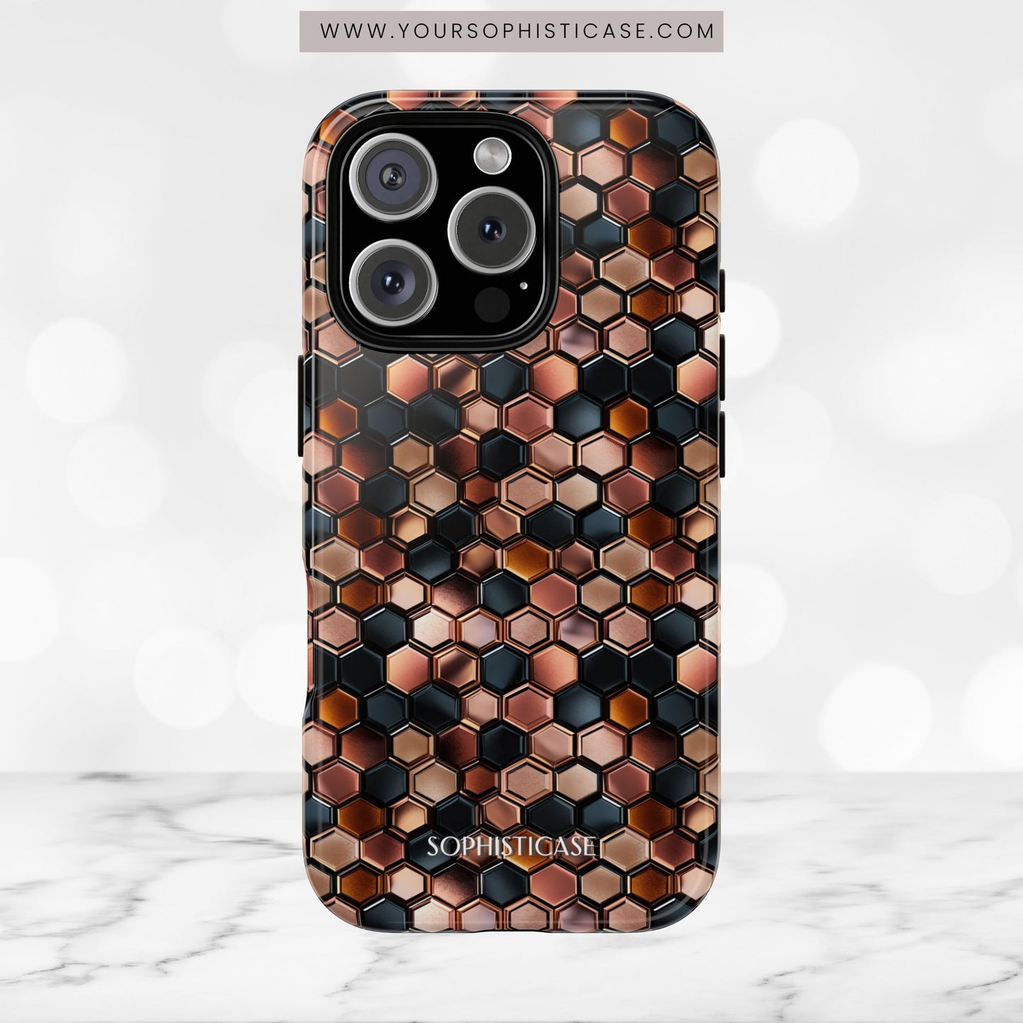 Rose' Runway in Honeycomb Mosaic - Tough Phone Case