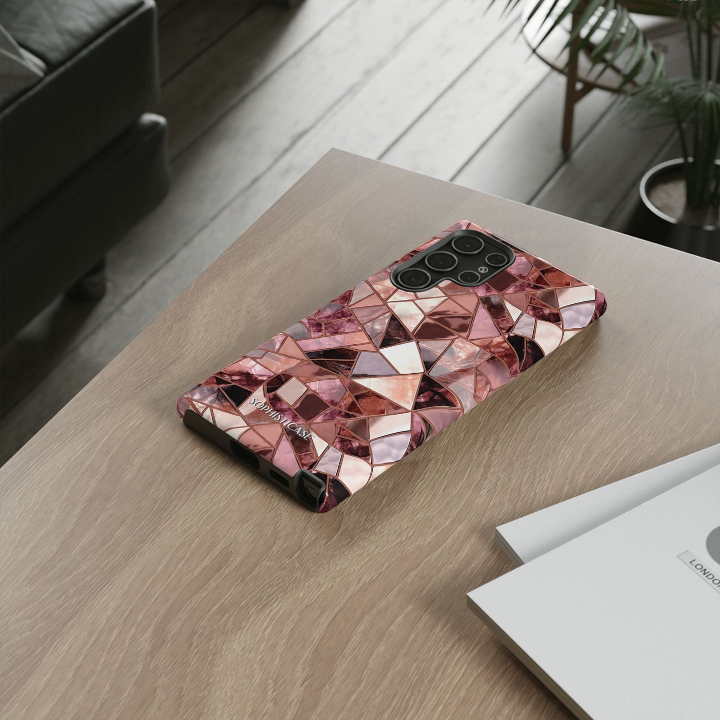 Rose' Runway in Merlot Mosaic - Tough Phone Case
