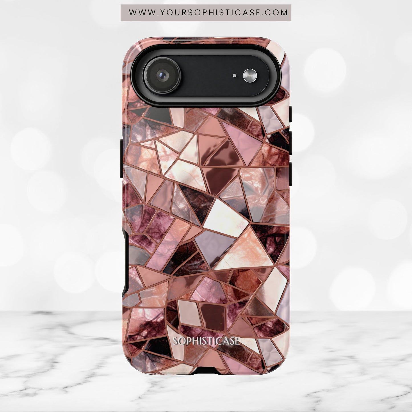 Rose' Runway in Merlot Mosaic - Tough Phone Case