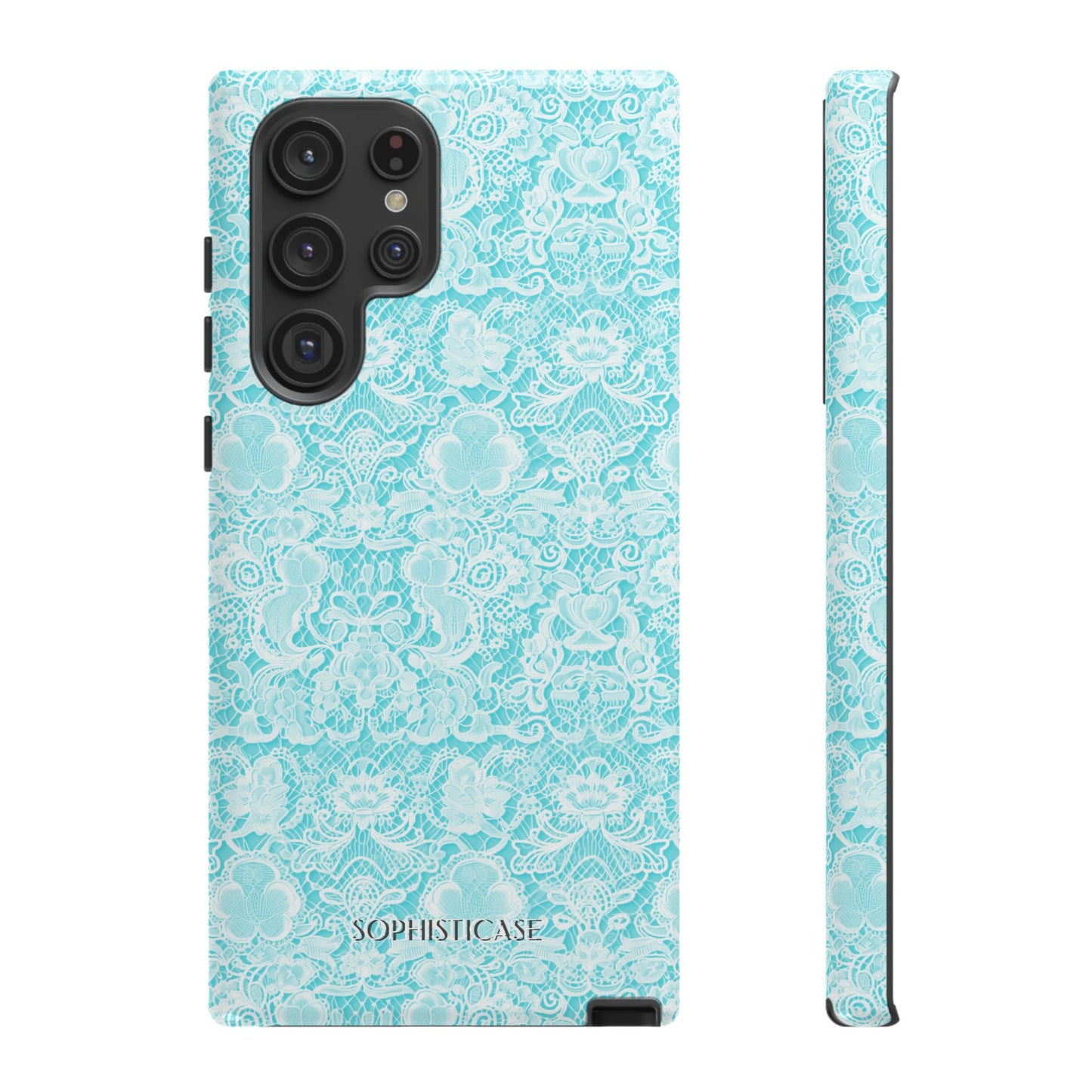 Luxe Lace in Aqua - Tough Phone Case