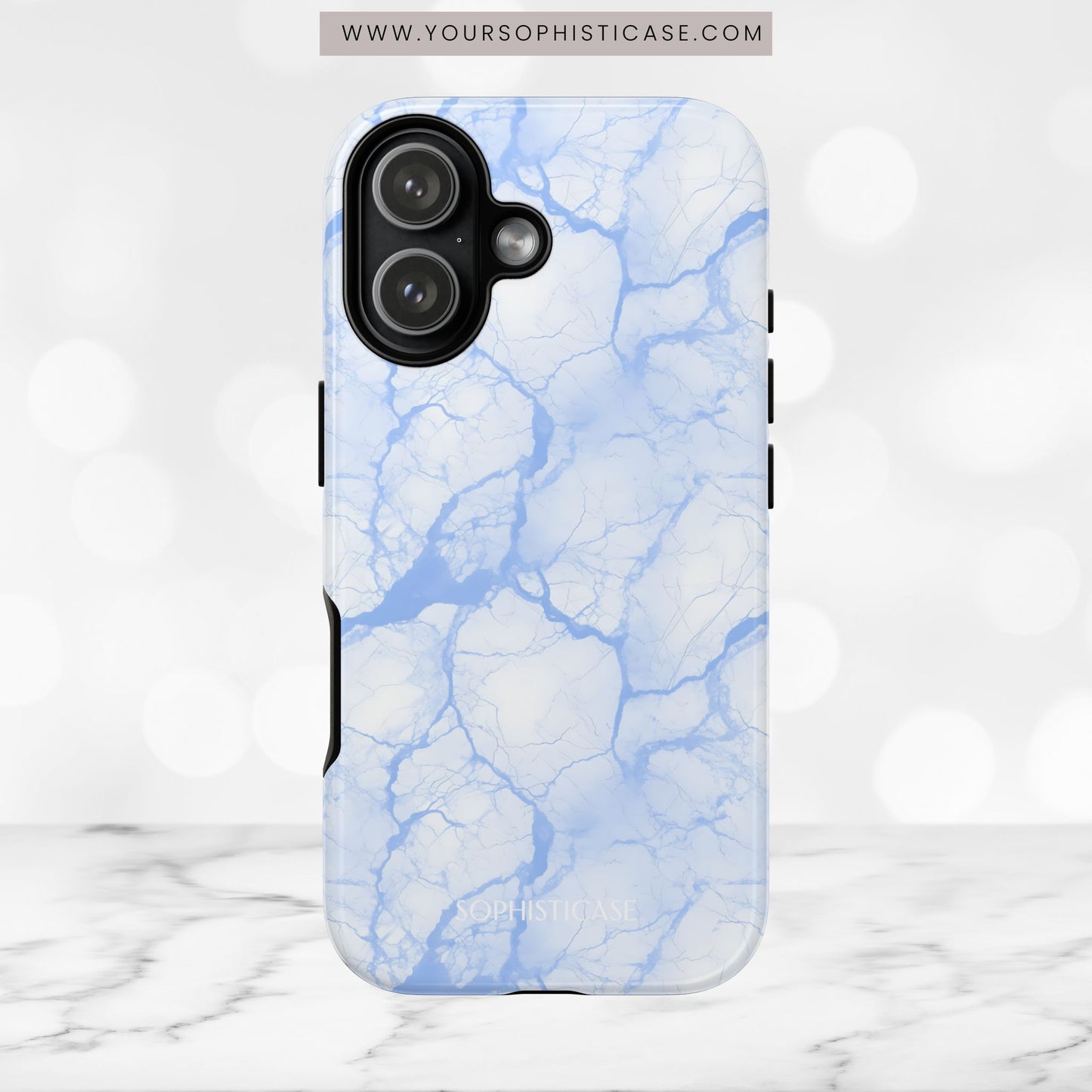 Marble Opulence in Blue - iPhone Case