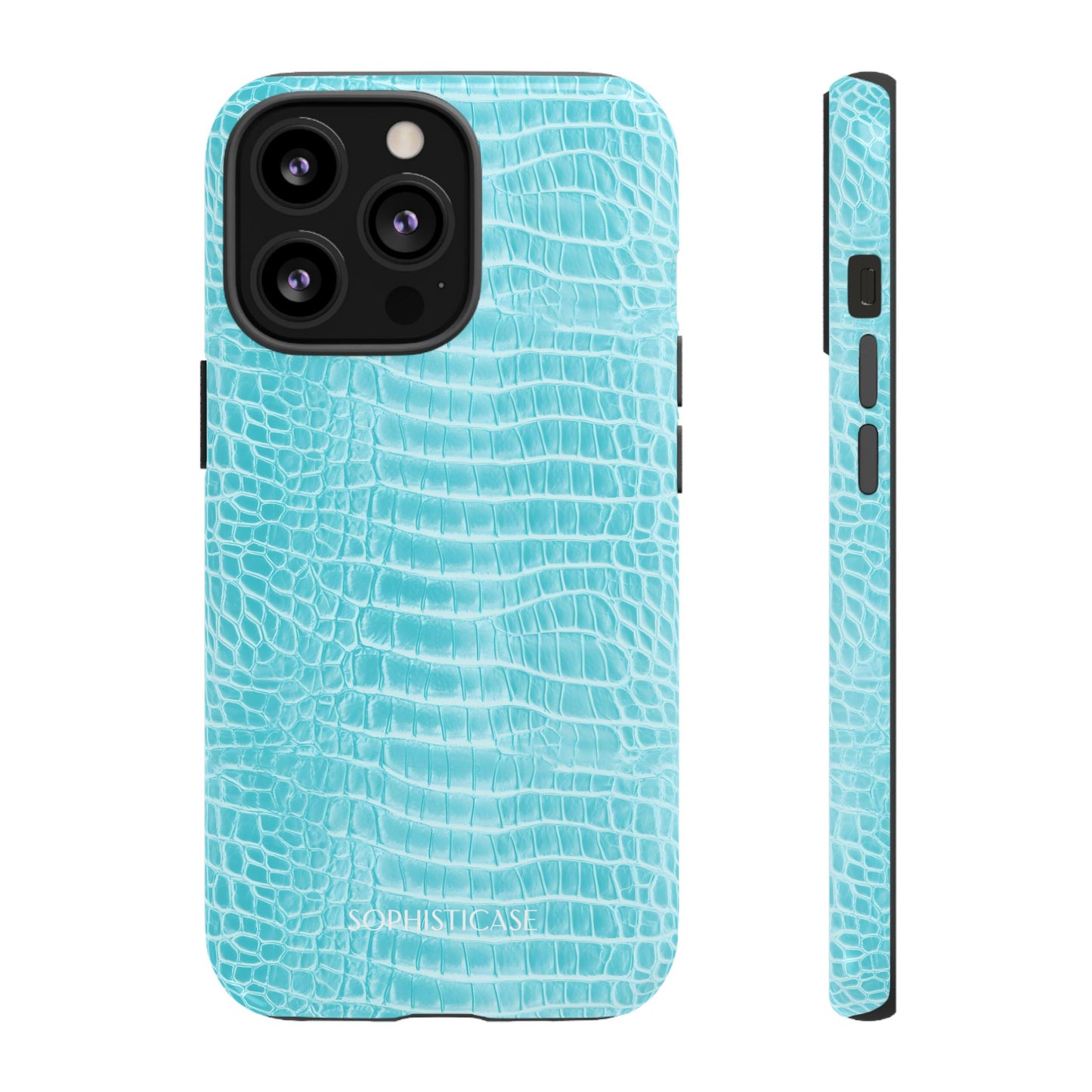 Luxe Leather in Aqua - Tough Phone Case