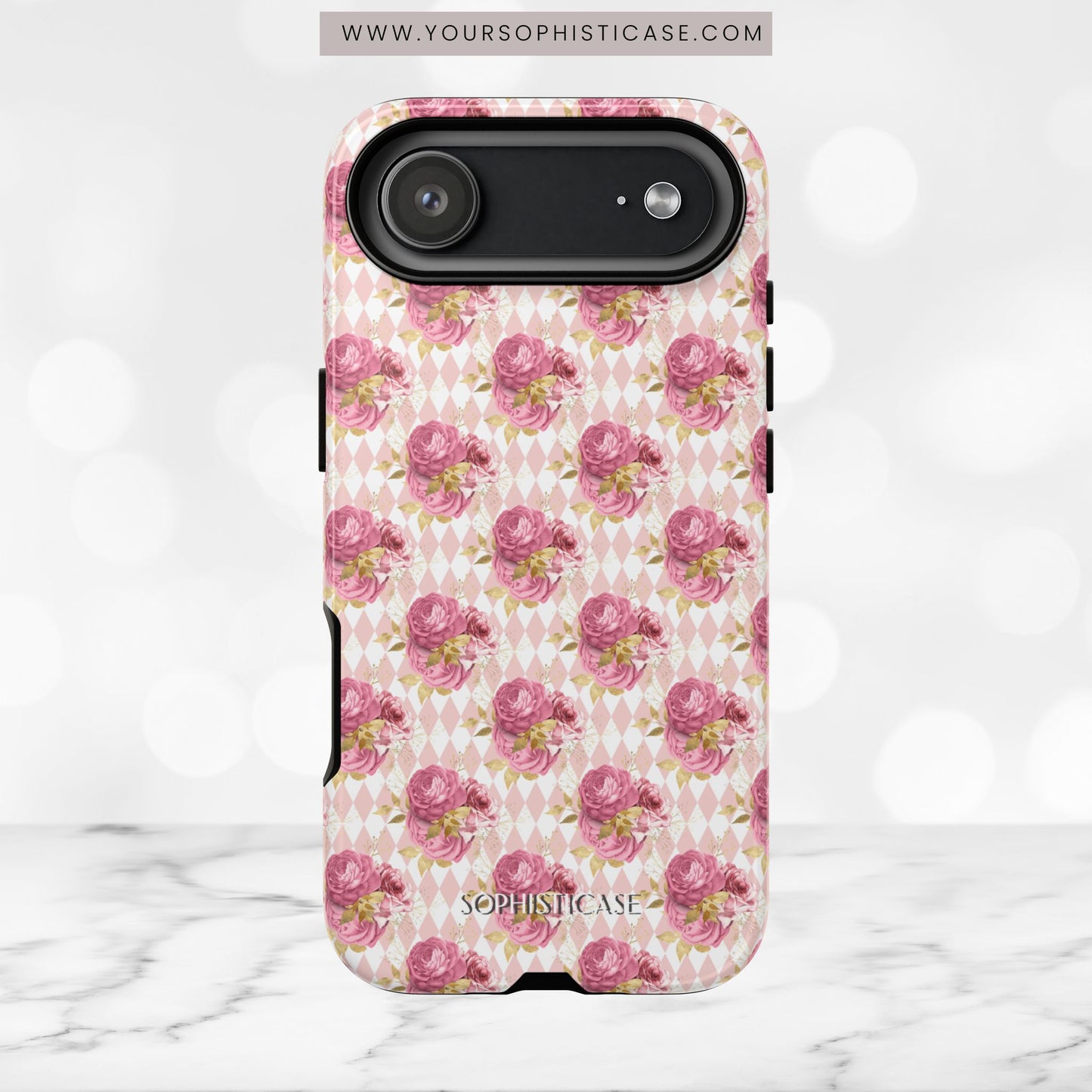 Rose Diamond Romance in Sienna - iPhone Case