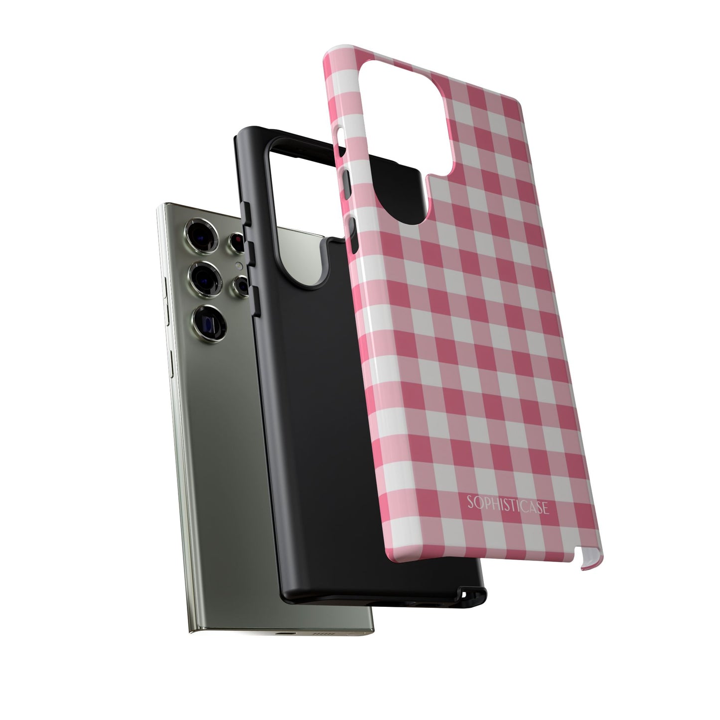 Gingham in Salmon - Tough Phone Case