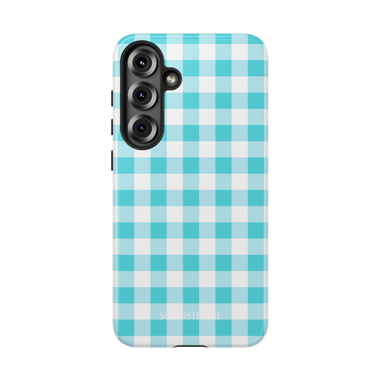 Gingham in Aqua - Samsung Galaxy Case