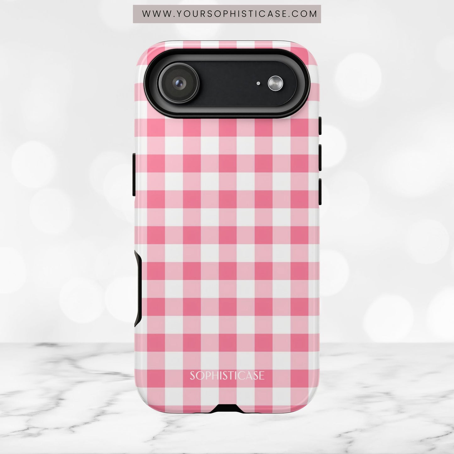 Gingham in Salmon - iPhone Magsafe Case