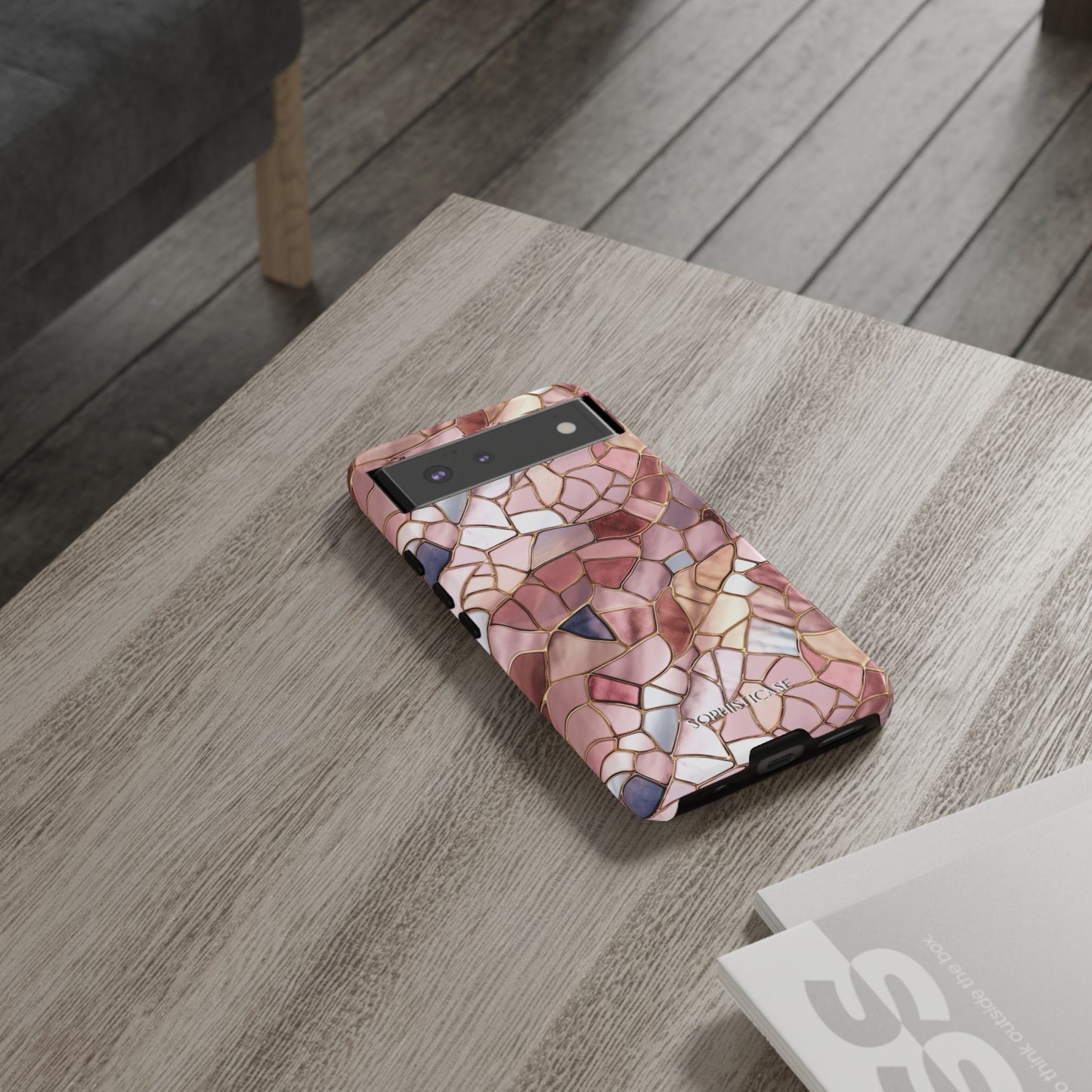 Rose' Runway in Pink Mosaic - Tough Phone Case