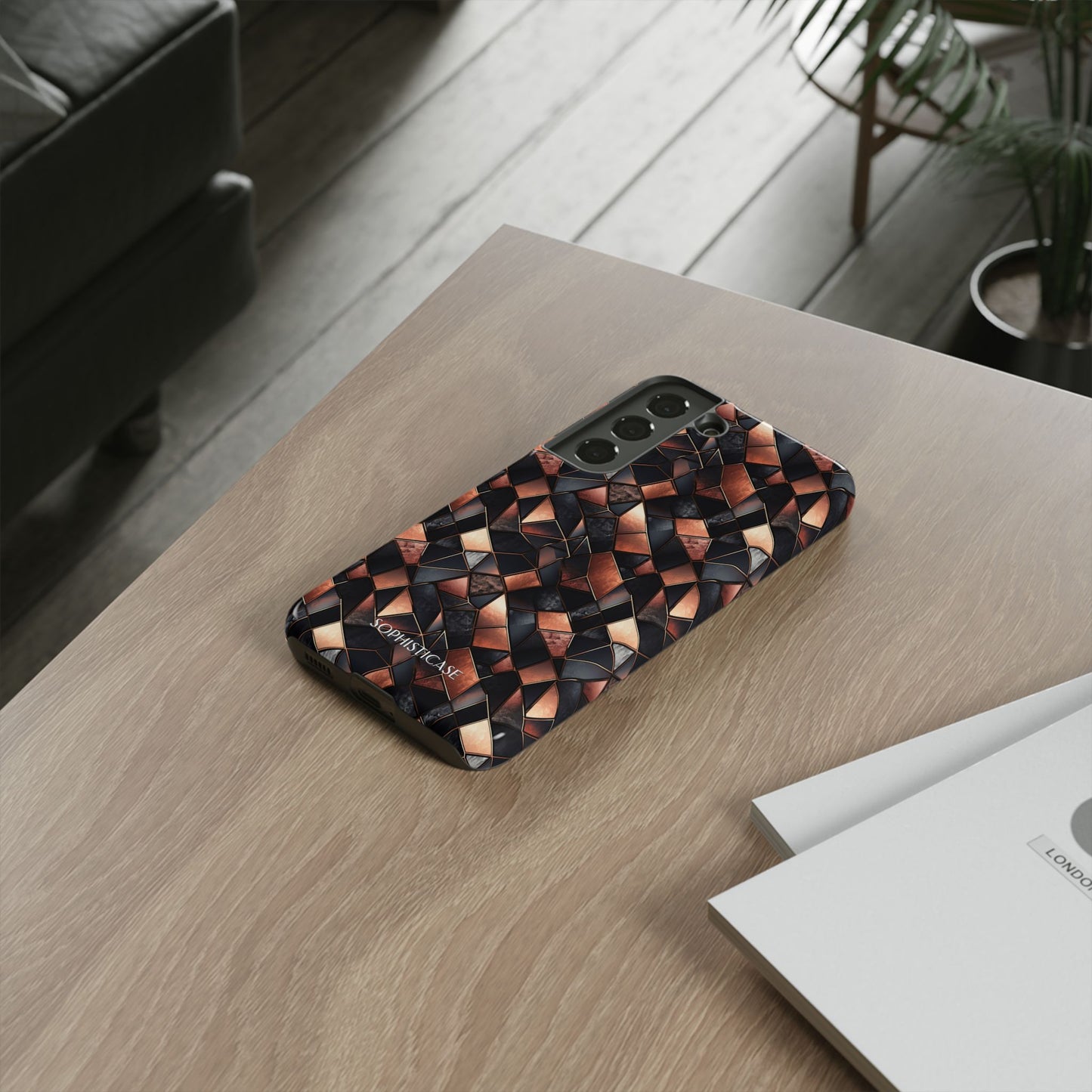 Rose' Runway in Noir Mosaic - Tough Phone Case