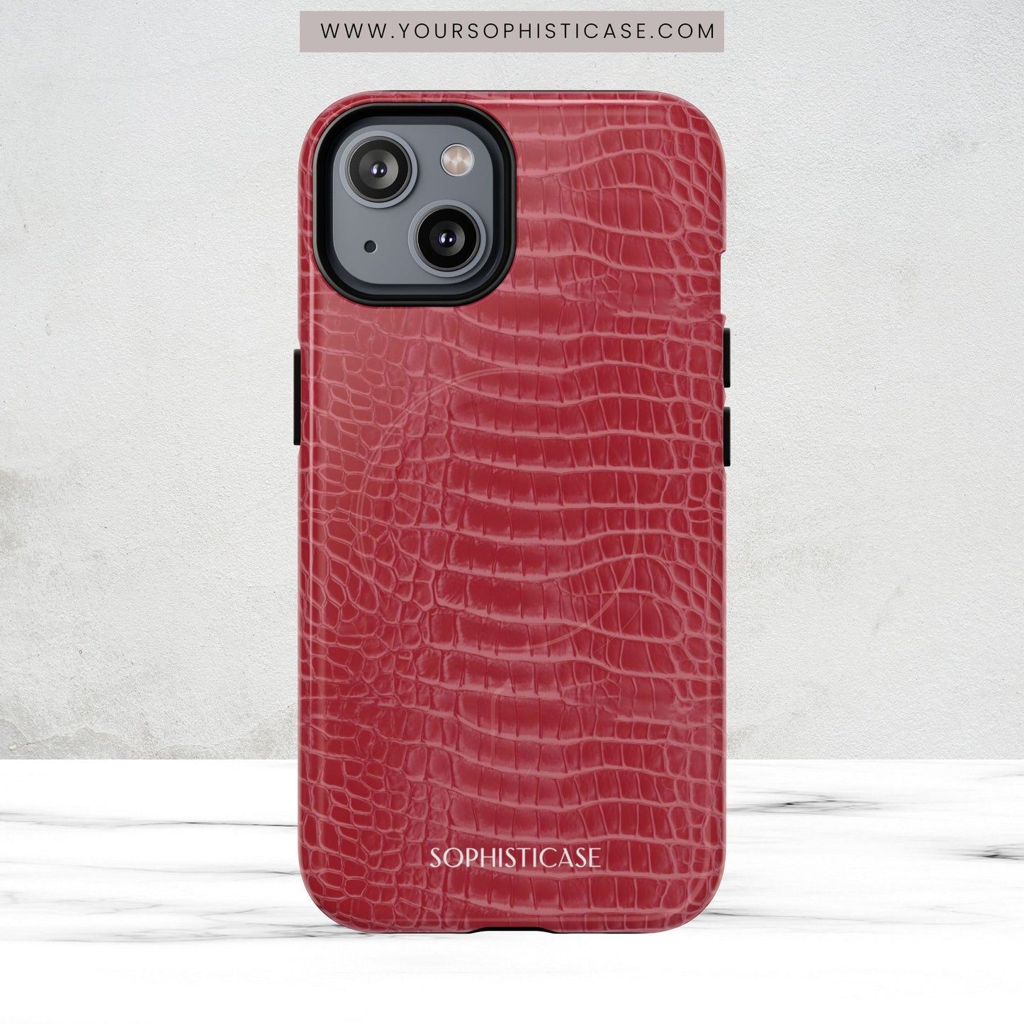 Luxe Leather in Cherry Red - Magsafe Case