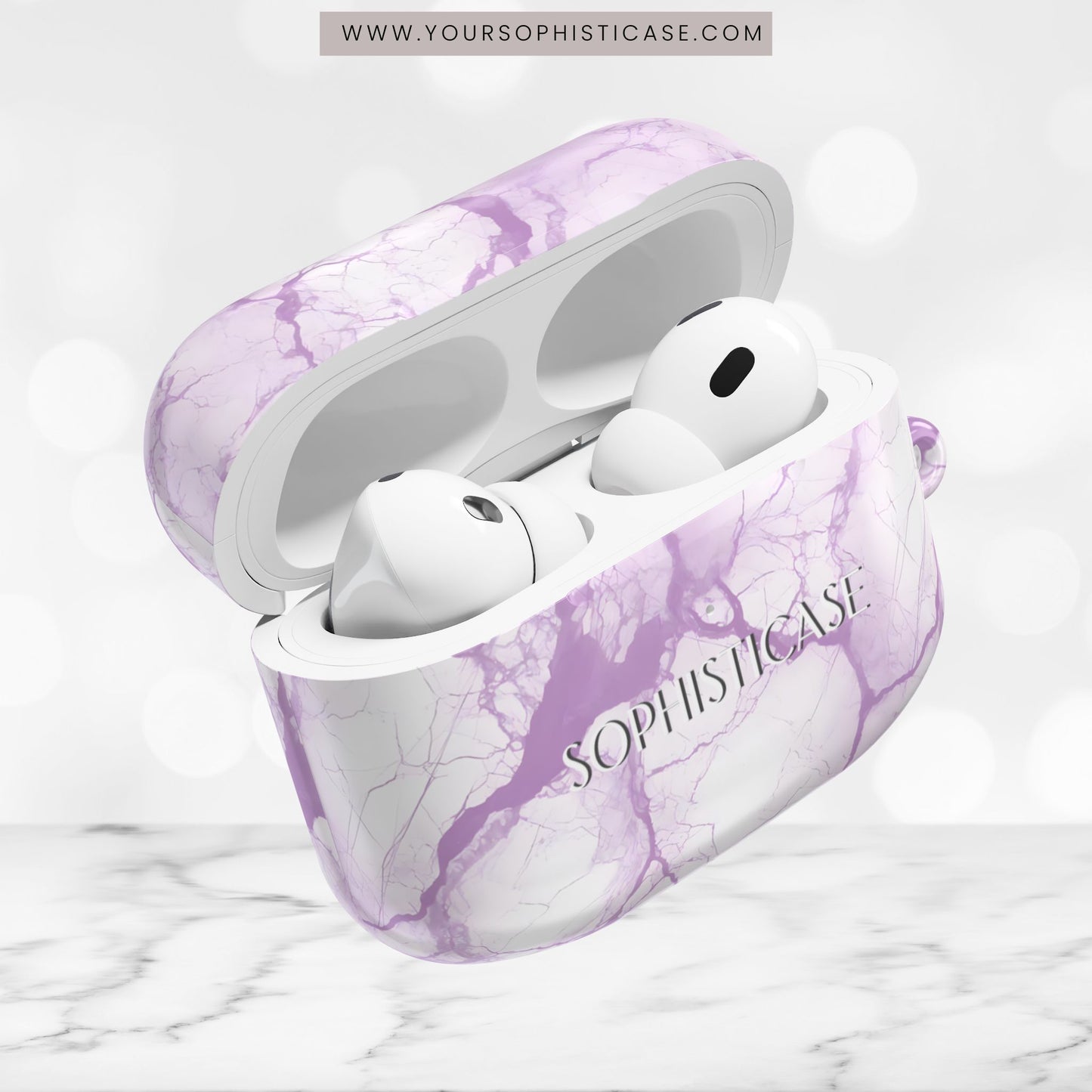 AirPod Cases - Marble Opulence in Purple