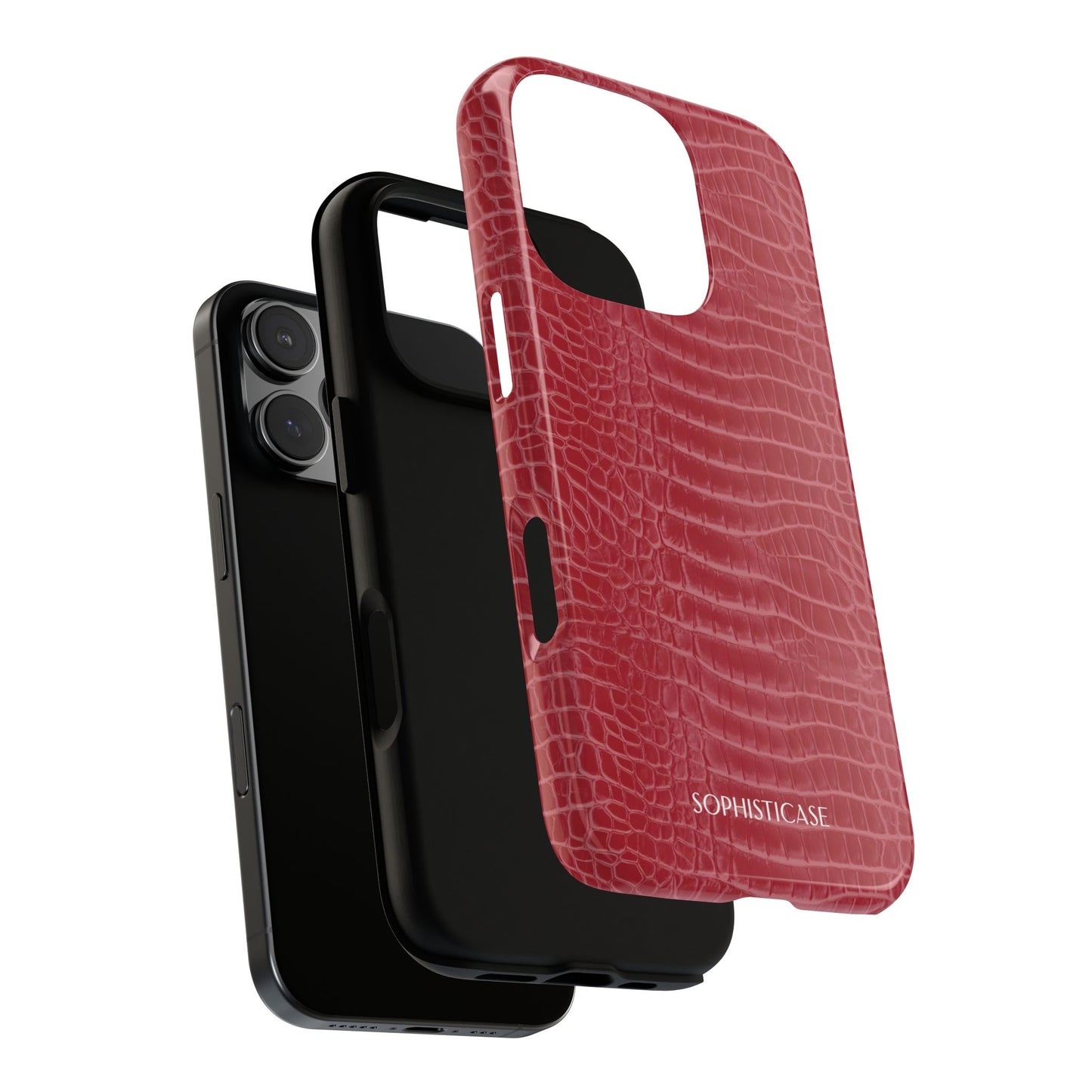 Luxe Leather in Cherry Red - iPhone Case