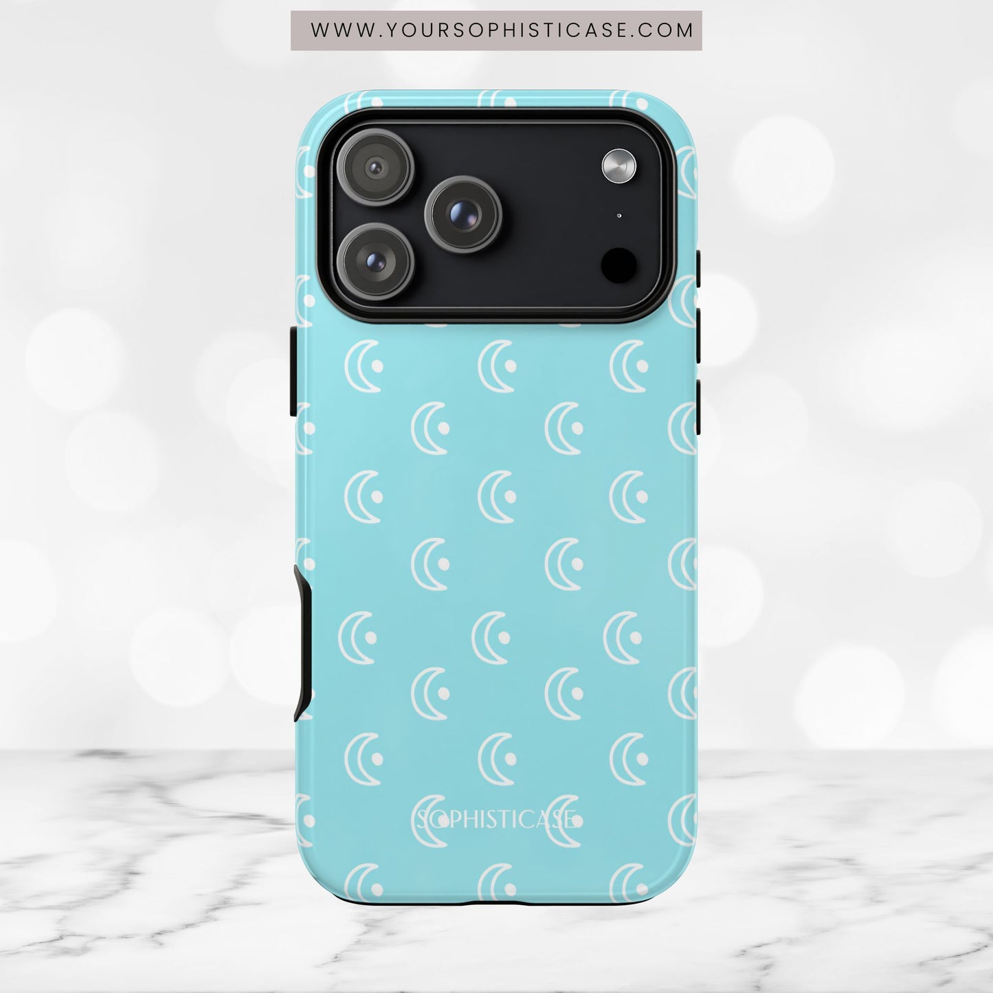 Moon Phase in Aqua - iPhone Case