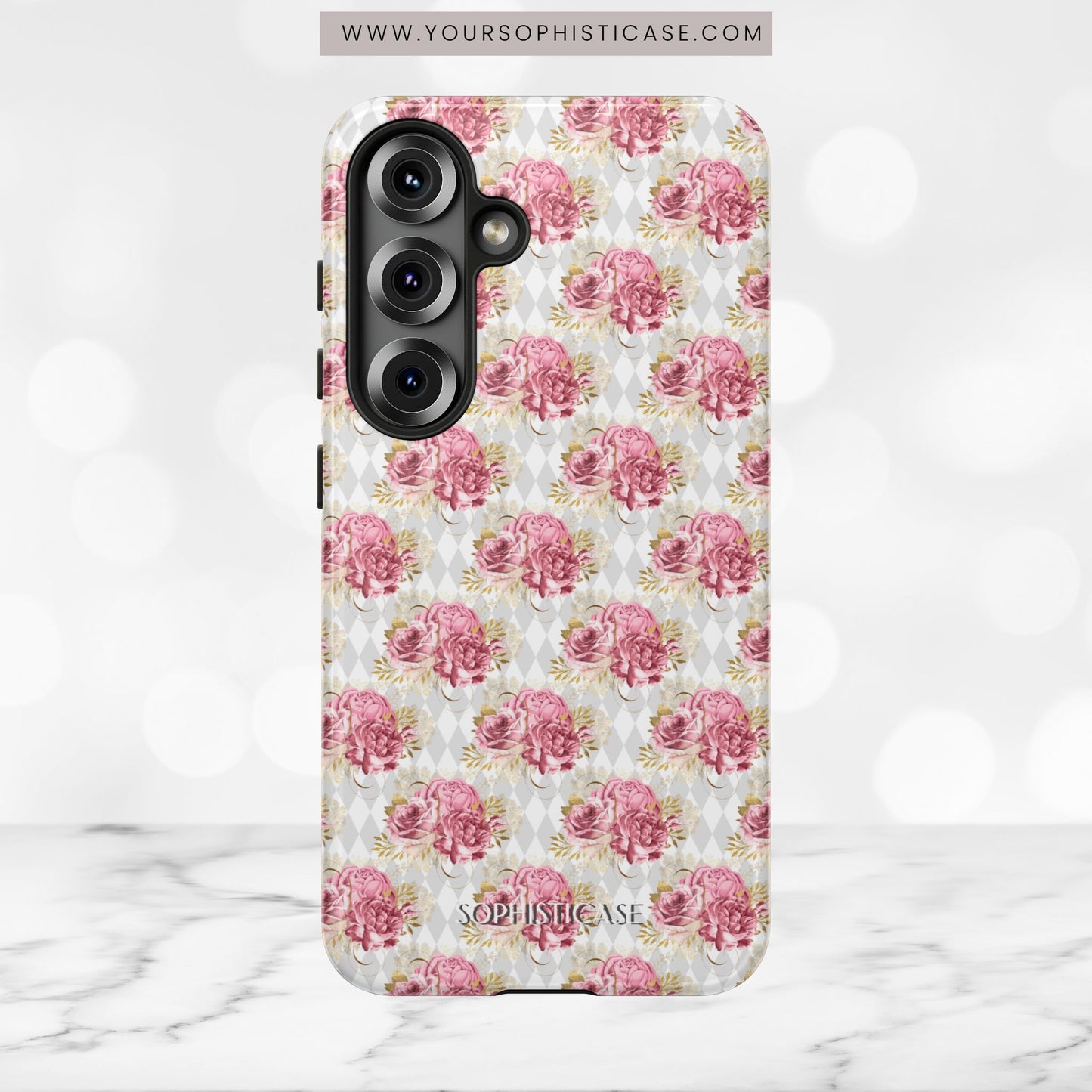 Rose Diamond Romance in Colette - Tough Phone Case