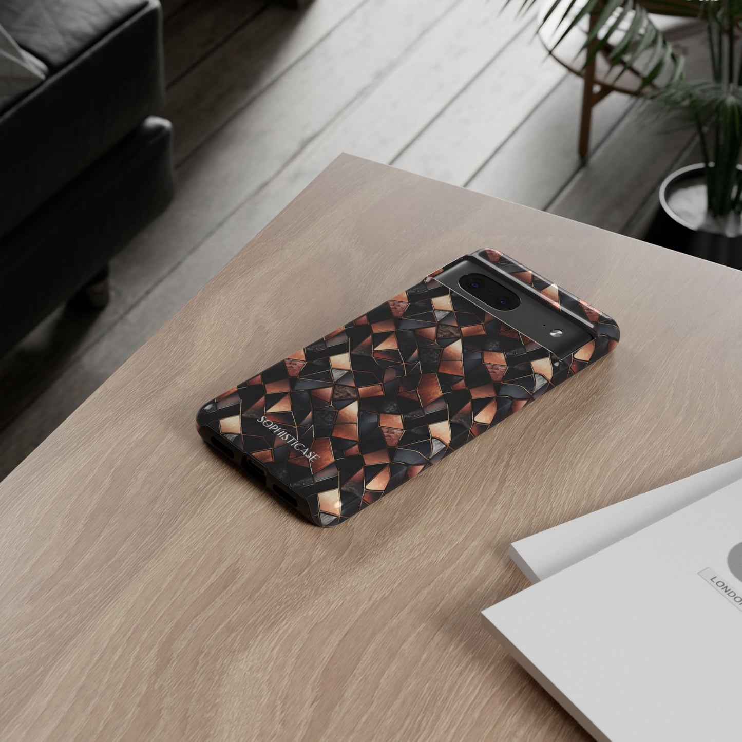 Rose' Runway in Noir Mosaic - Tough Phone Case