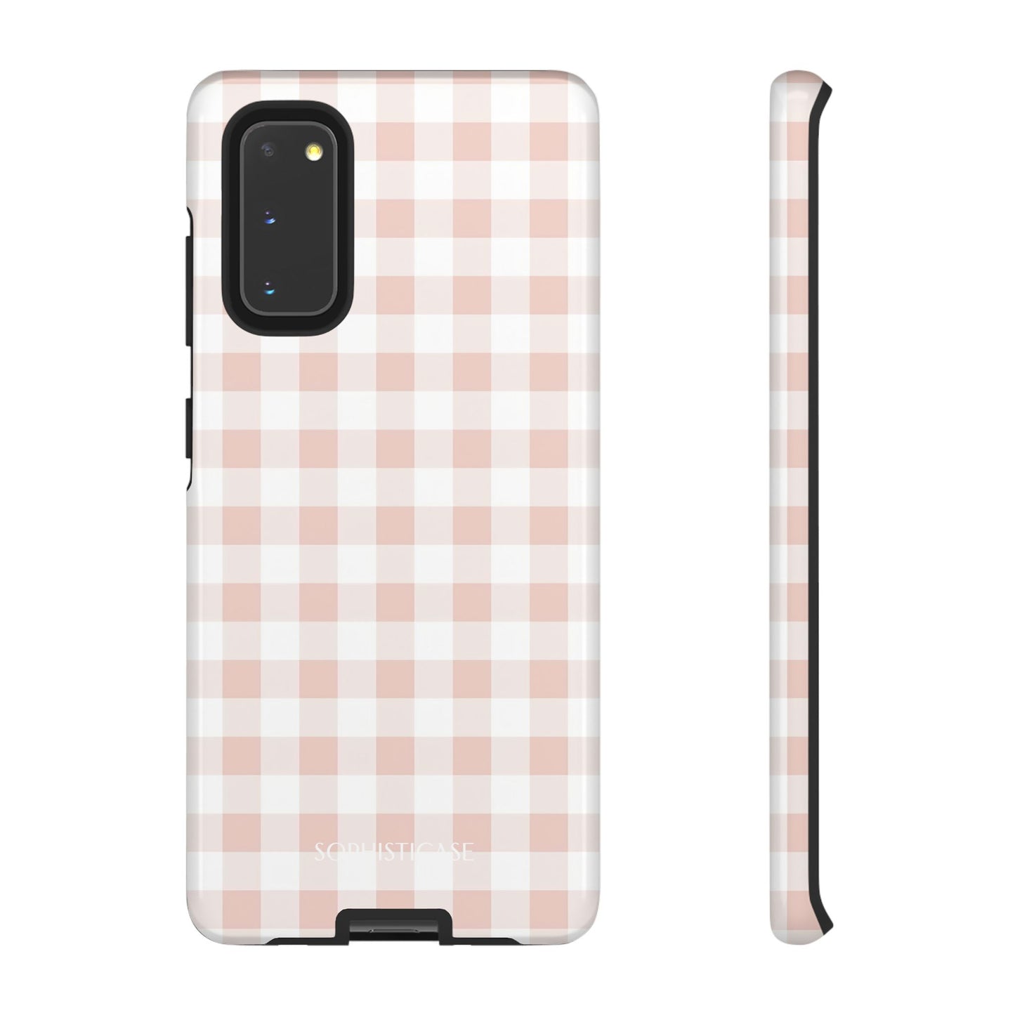 Gingham in Neutral Beige - Tough Phone Case