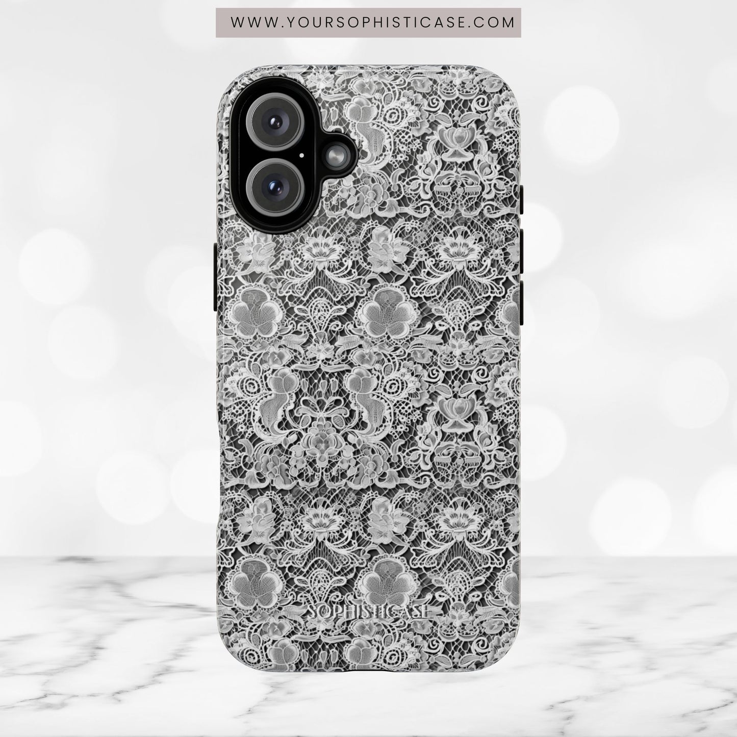 Luxe Lace in Black - iPhone Case