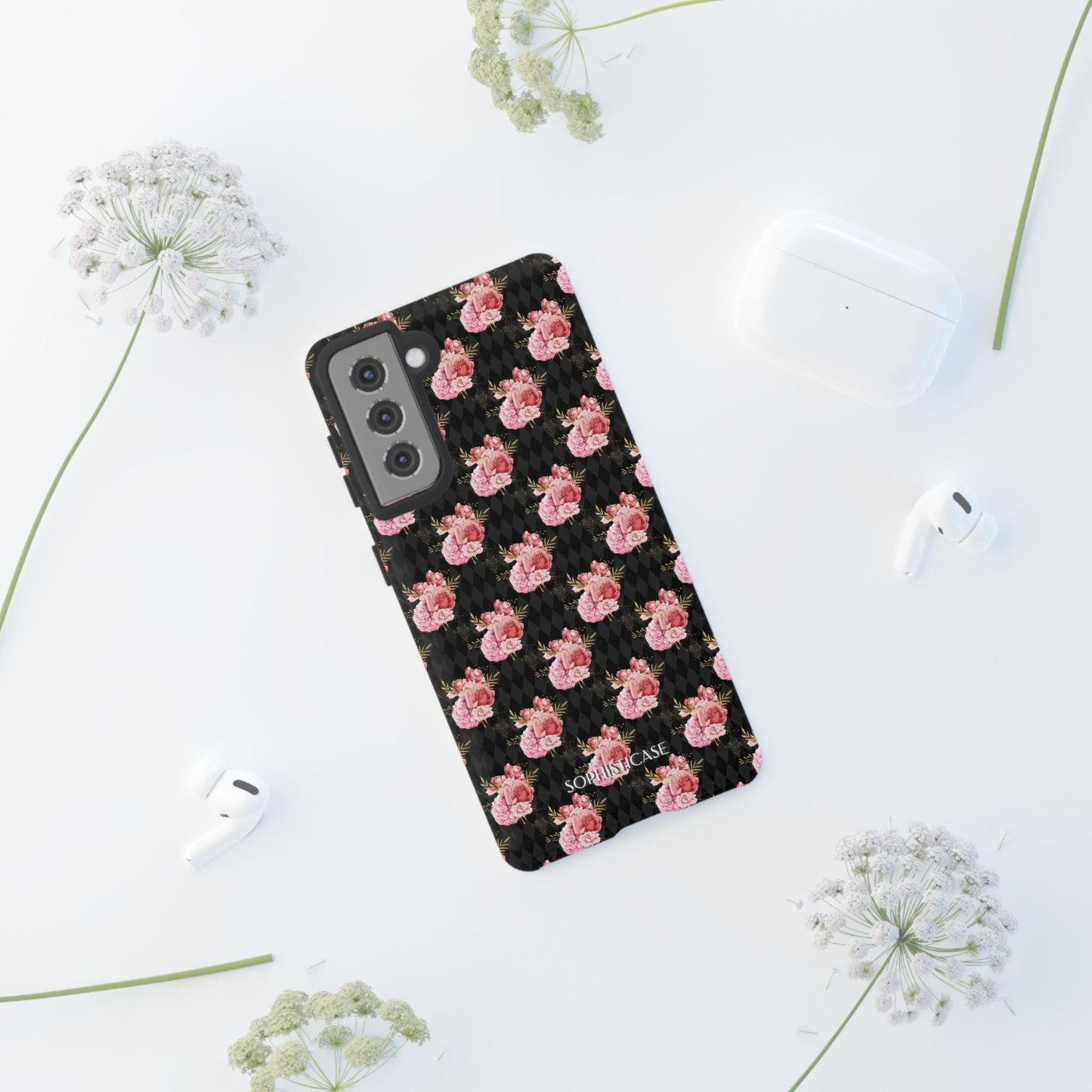 Rose Diamond Romance in Vivienne - Tough Phone Case