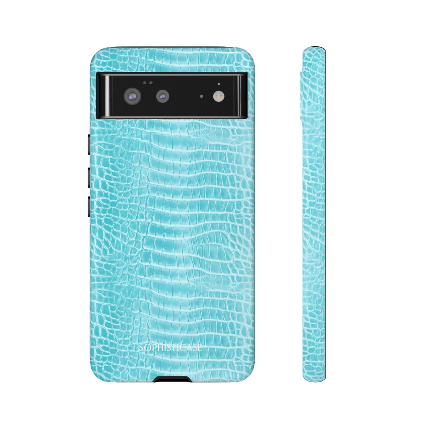 Luxe Leather in Aqua - Tough Phone Case