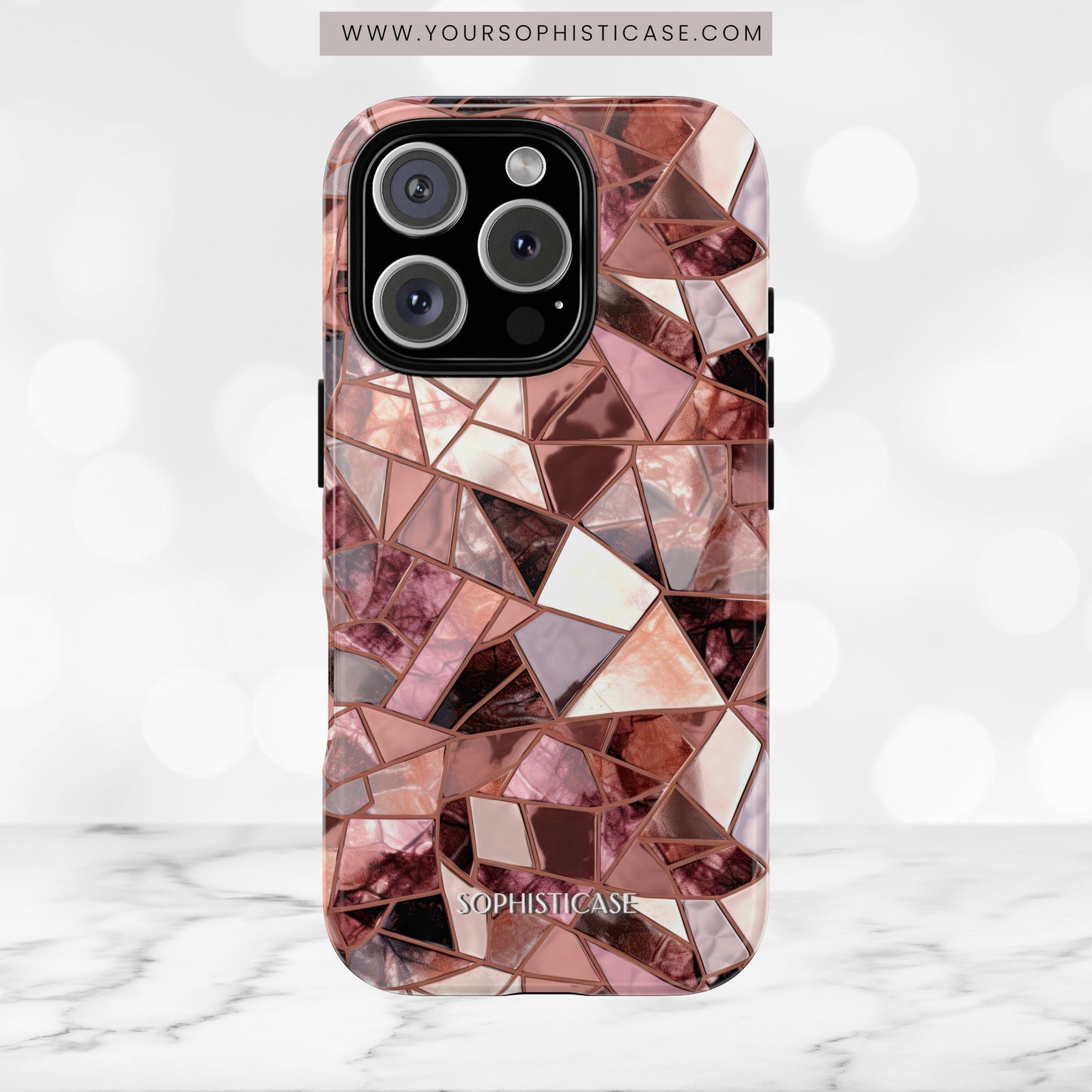Rose' Runway in Merlot Mosaic - Tough Phone Case