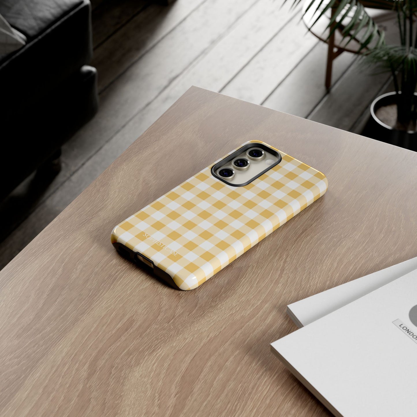 Gingham in Yellow - Tough Phone Case