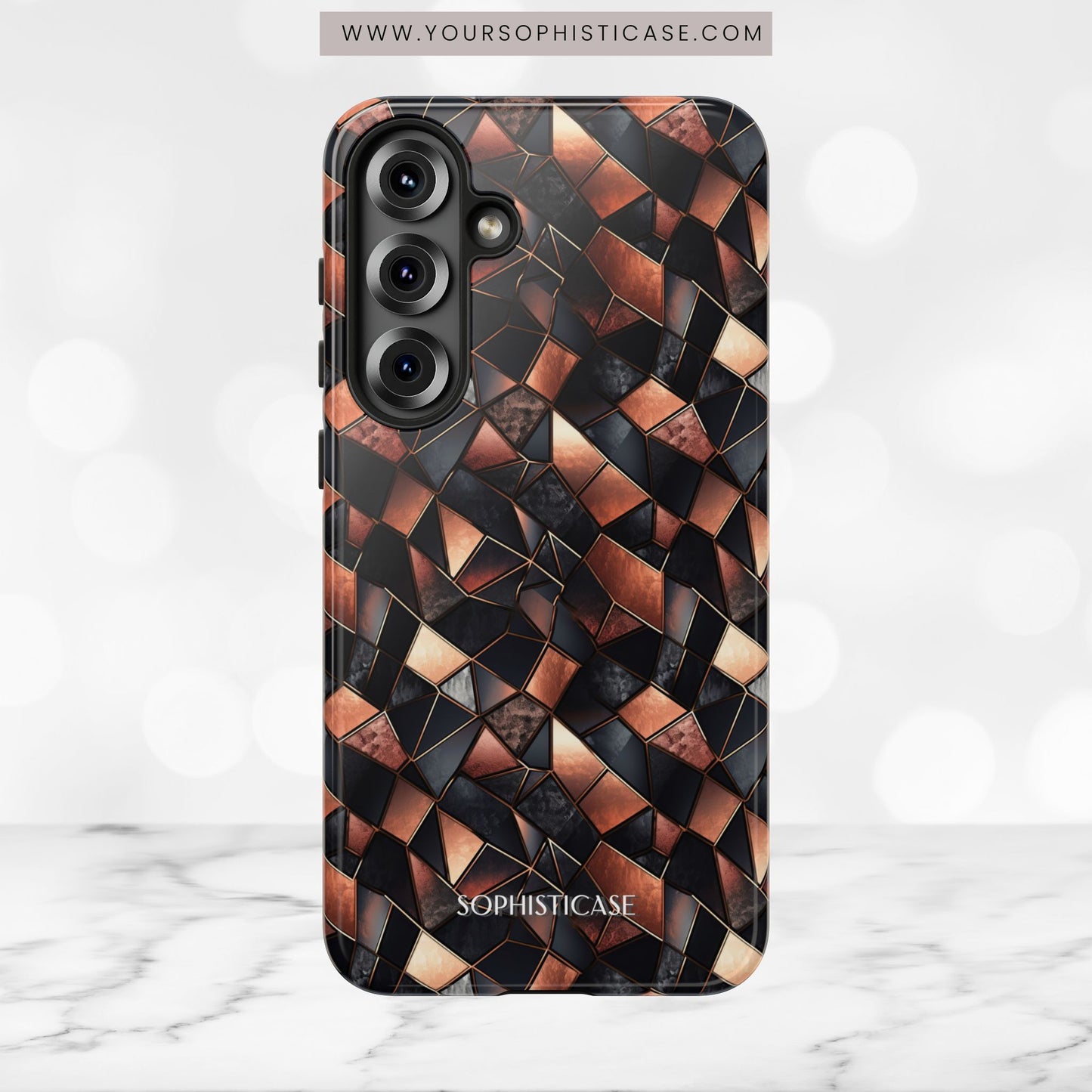 Rose' Runway in Noir Mosaic - Tough Phone Case