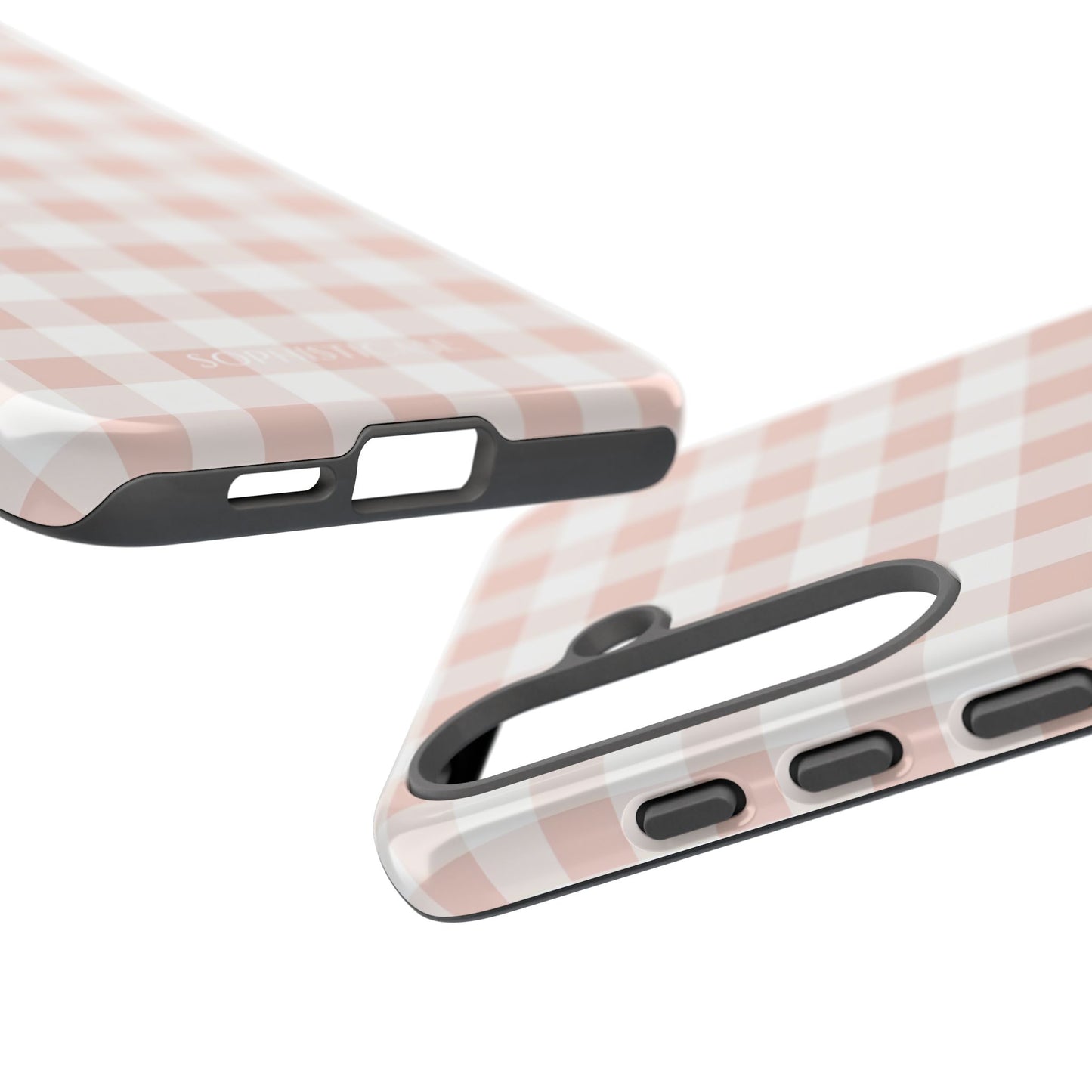 Gingham in Neutral Beige - Tough Phone Case