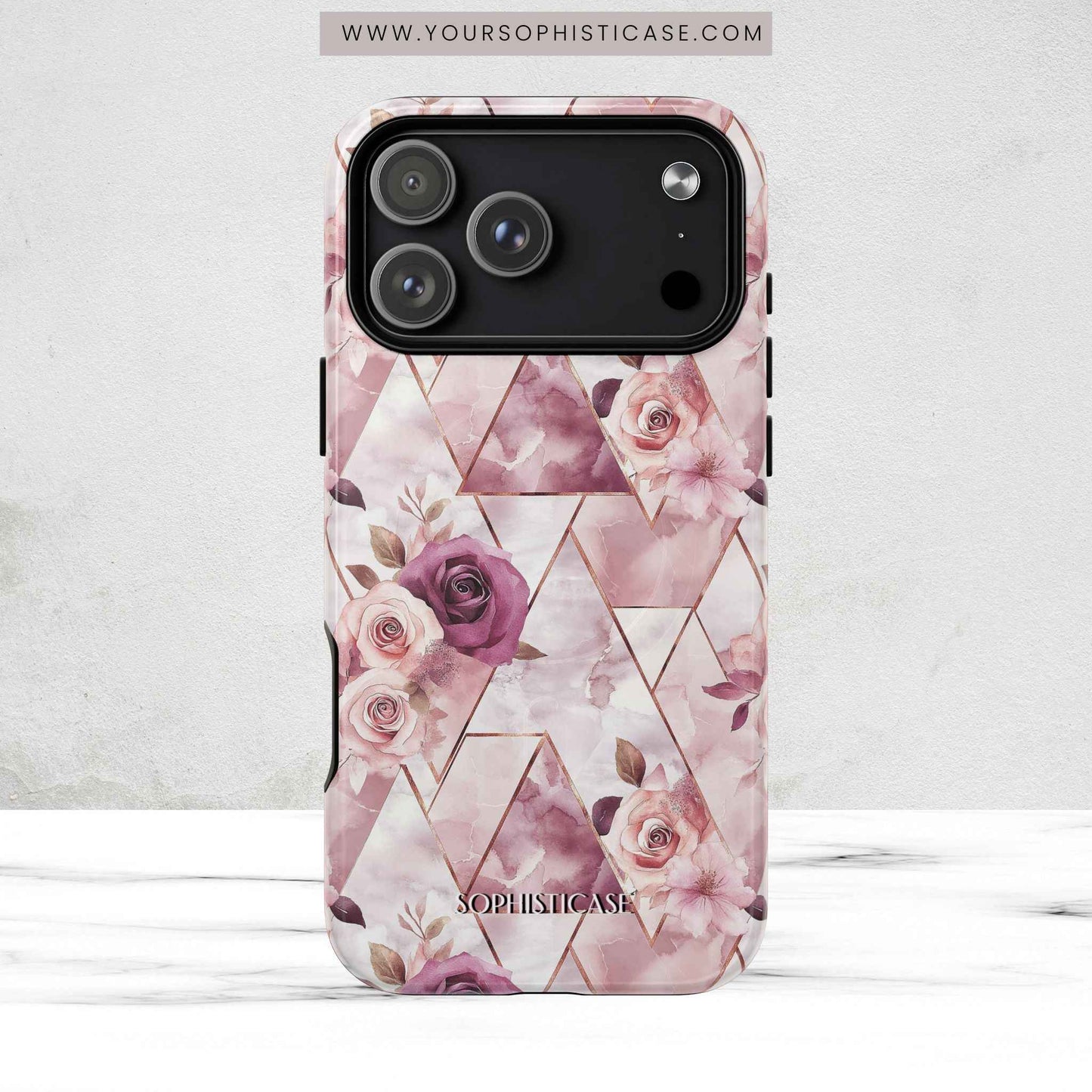 Royal Floral in Plum Chevron - iPhone Magsafe Case