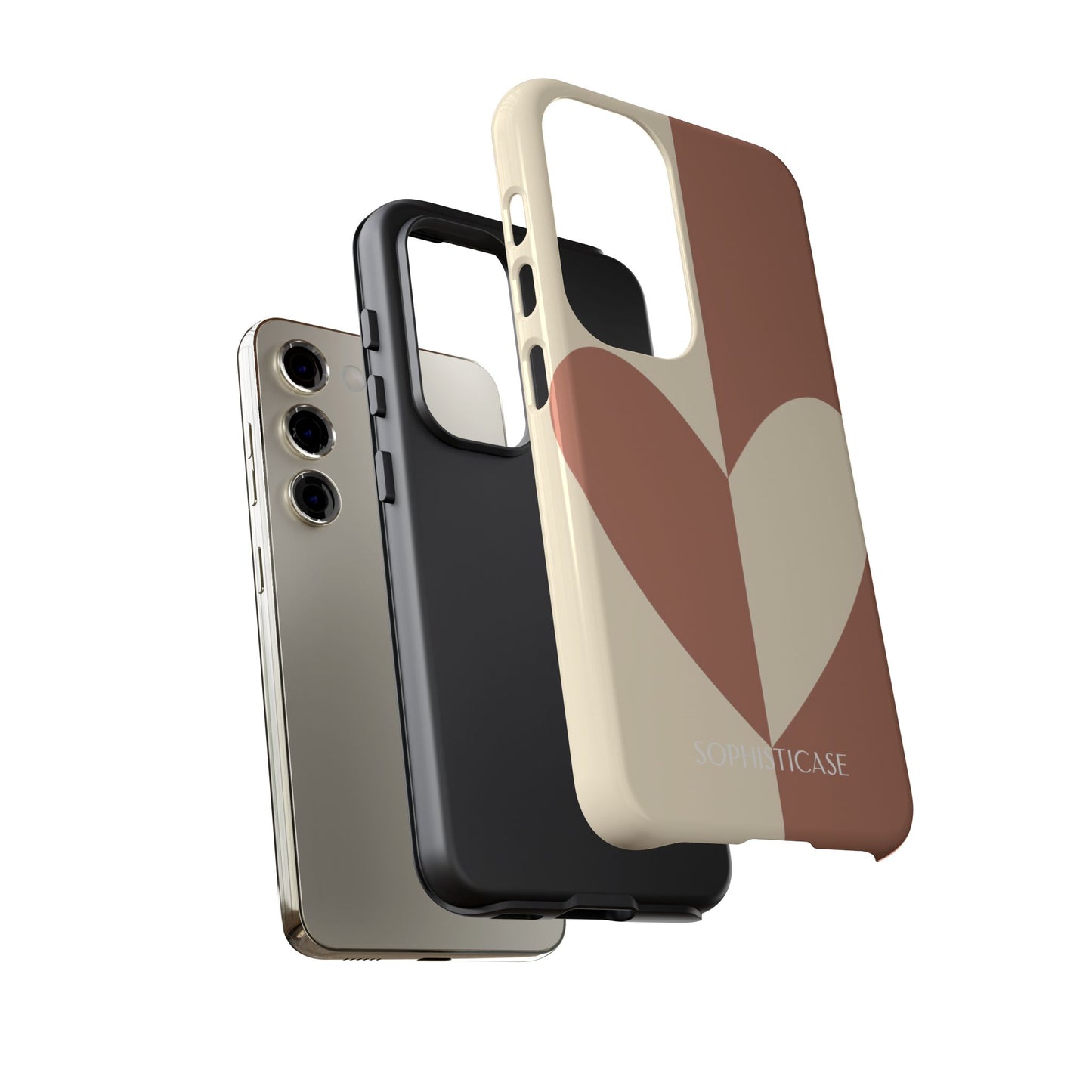 Be Mine in Brown and Cream - Drop Proof Phone Case for Samsung Galaxy - Sophisticase