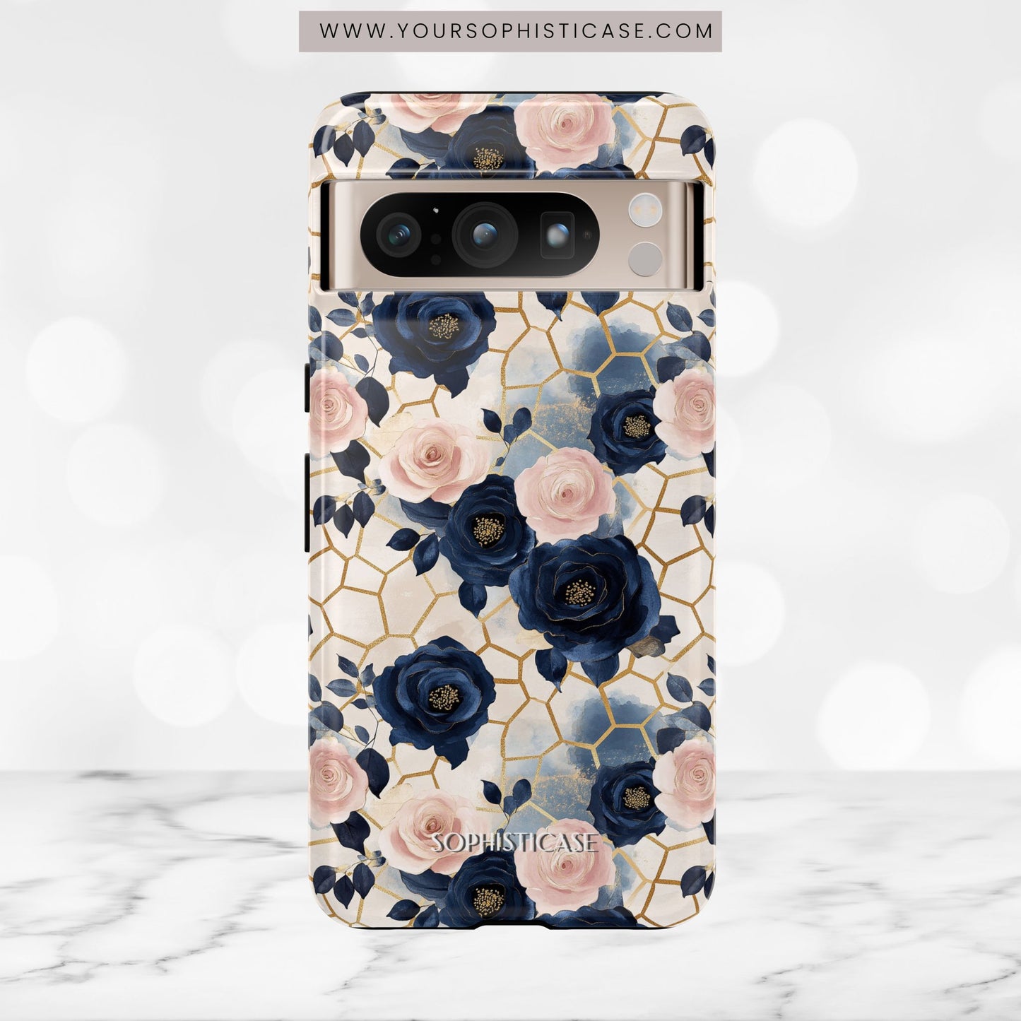 Royal Floral in Navy Hive - Tough Phone Case