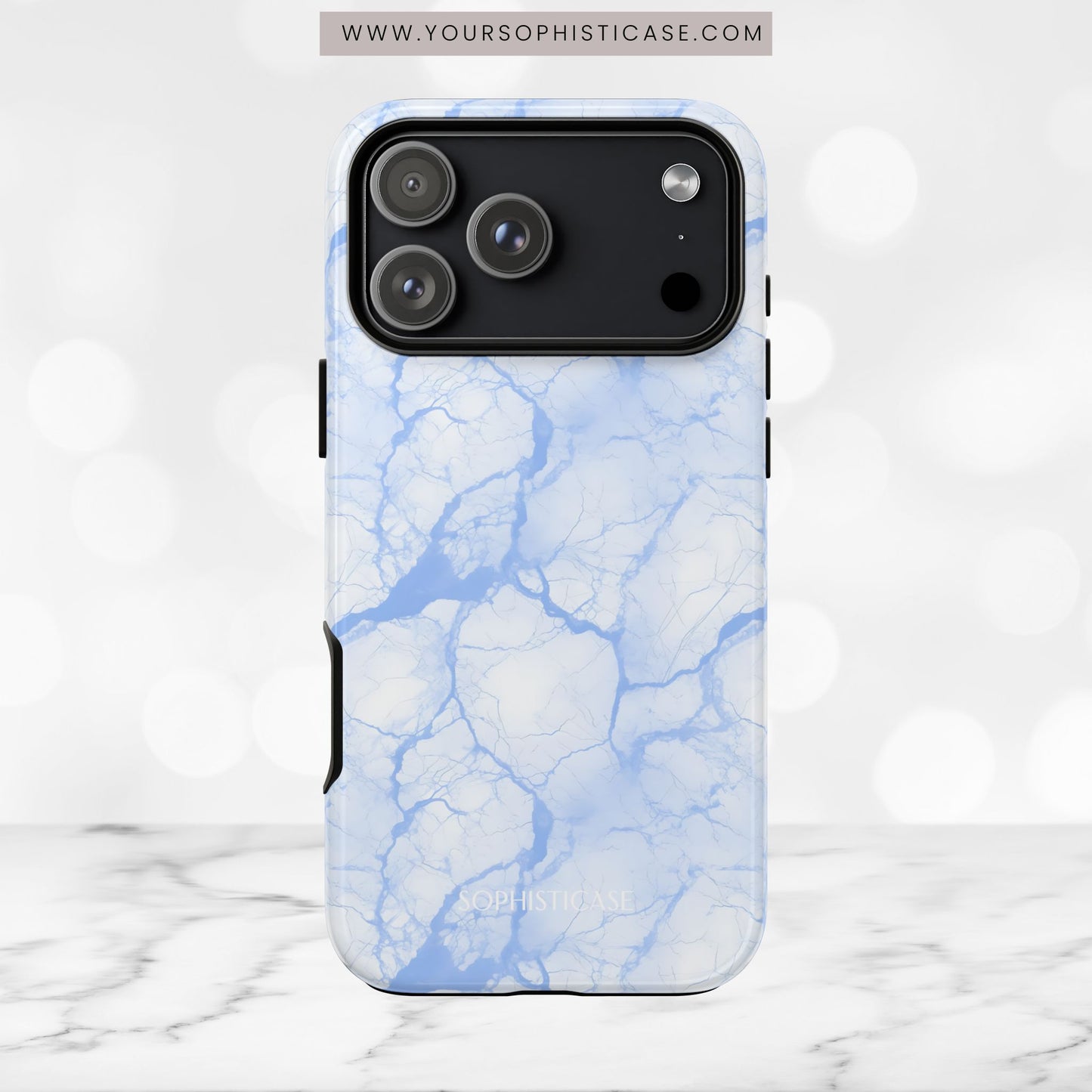 Marble Opulence in Blue - iPhone Case