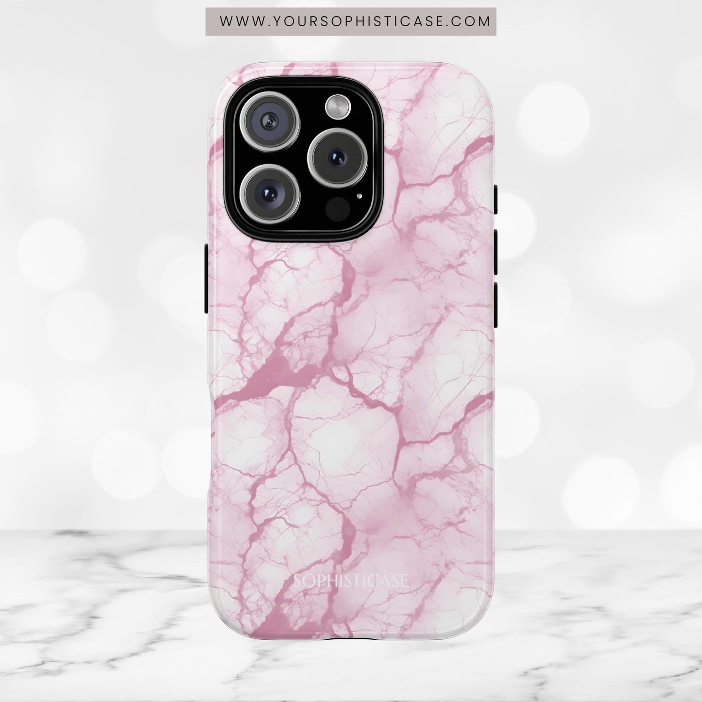 Marble Opulence in Pink - iPhone Case