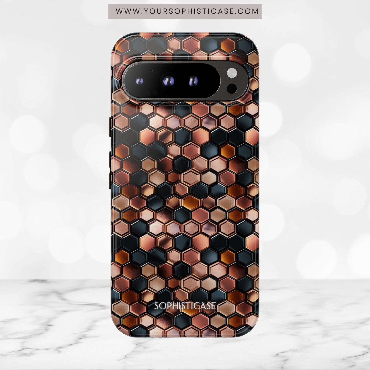 Rose' Runway in Honeycomb Mosaic - Tough Phone Case