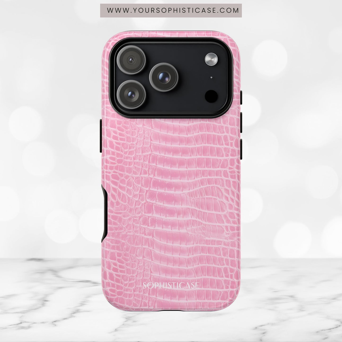 Luxe Leather in Pink - iPhone Case