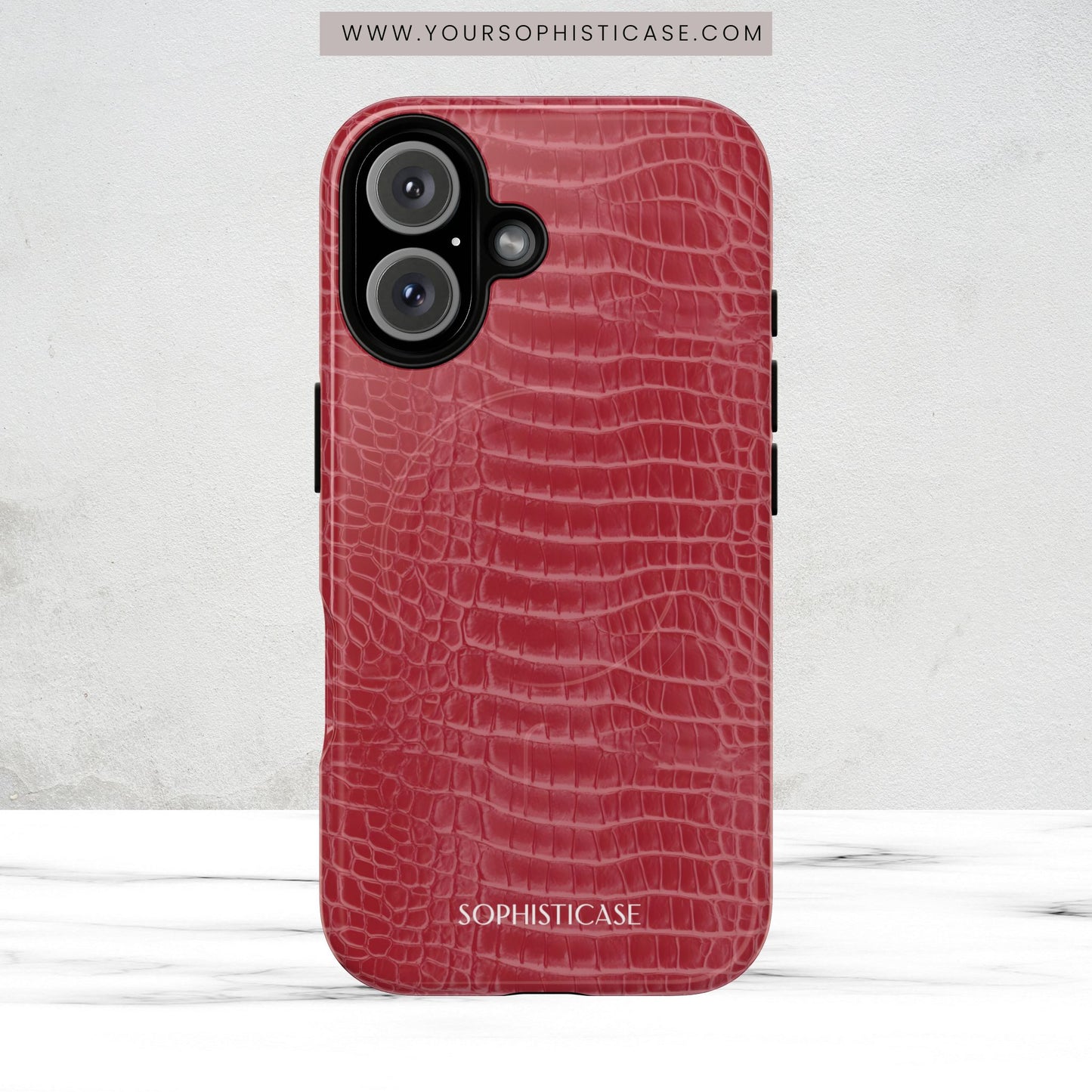 Luxe Leather in Cherry Red - Magsafe Case