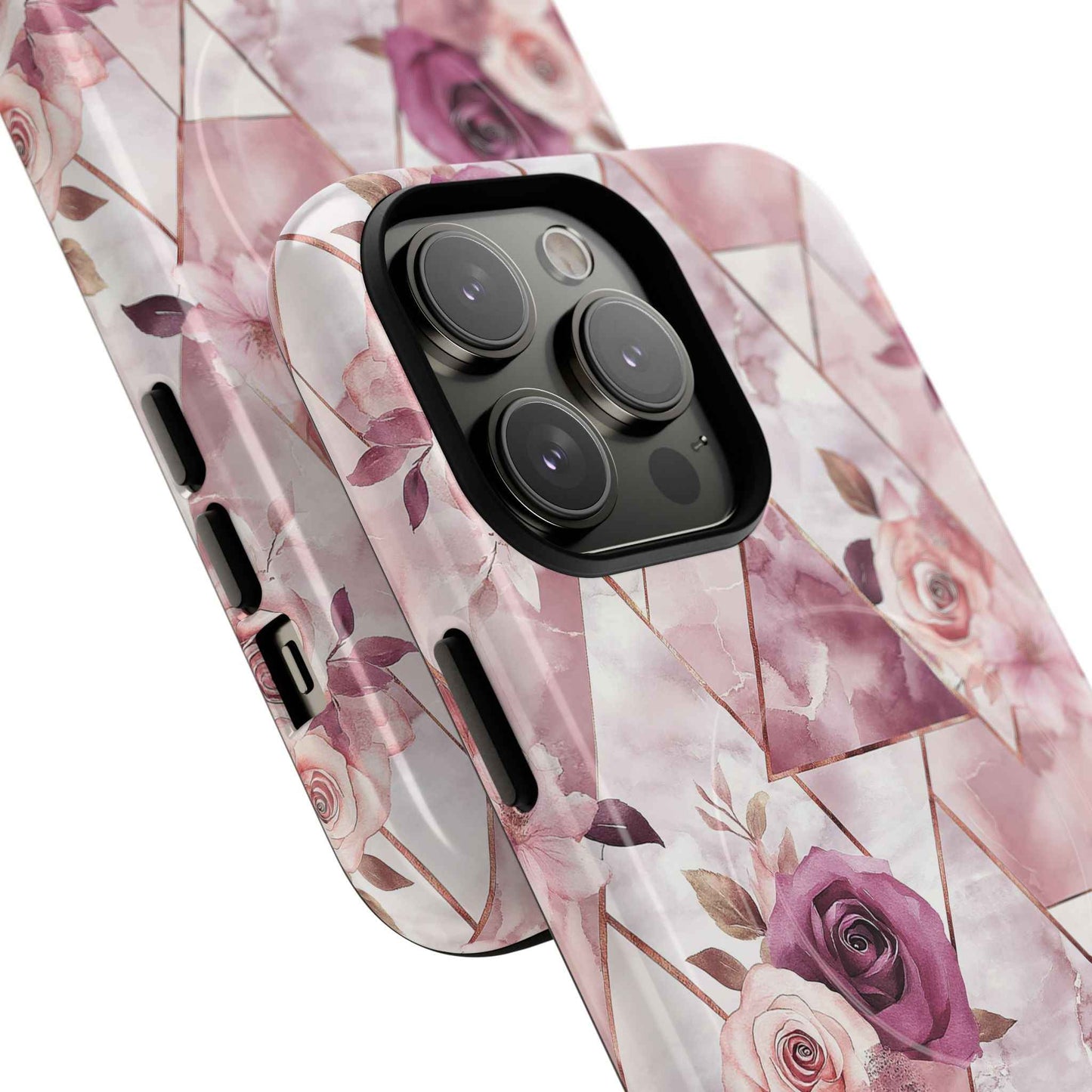 Royal Floral in Plum Chevron - iPhone Magsafe Case