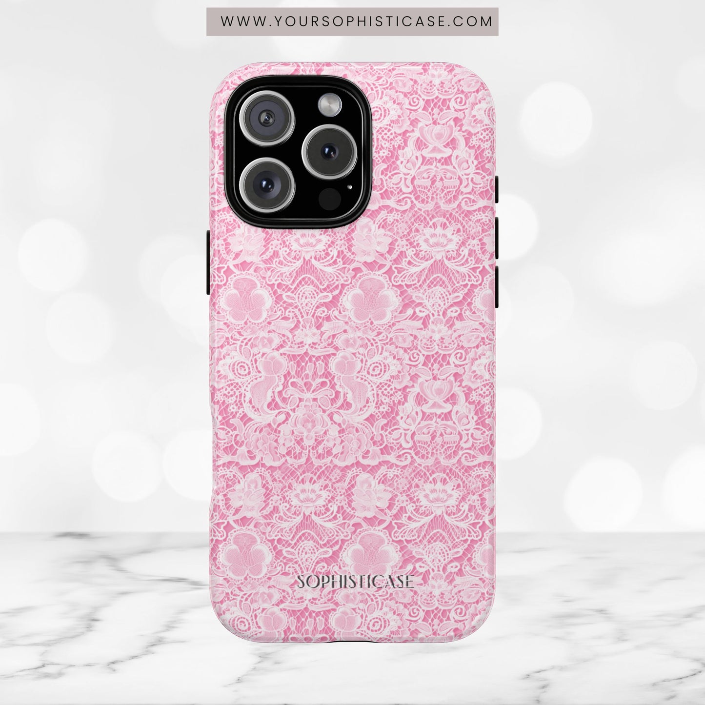 Luxe Lace in Pink - iPhone Case