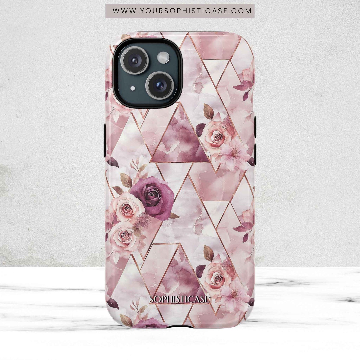 Royal Floral in Plum Chevron - iPhone Magsafe Case
