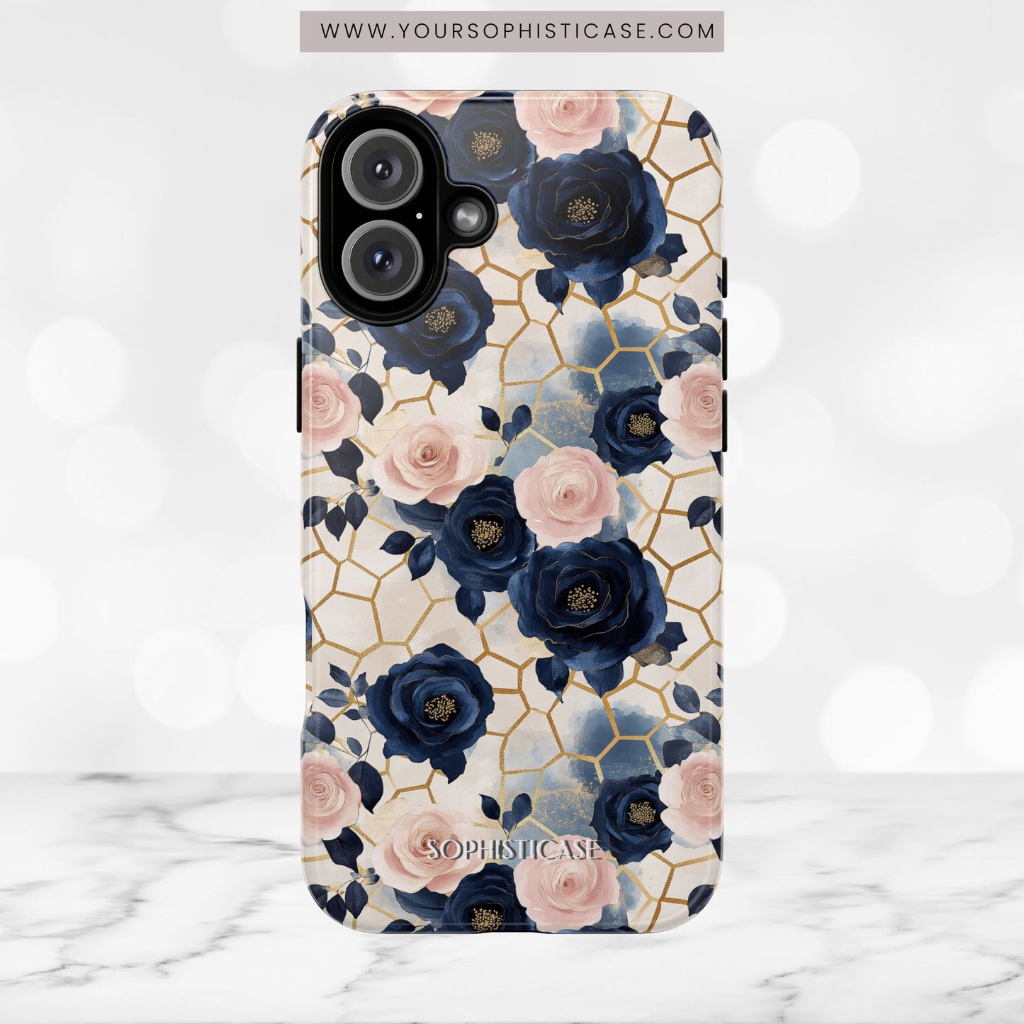 Royal Floral in Navy Hive - Tough Phone Case