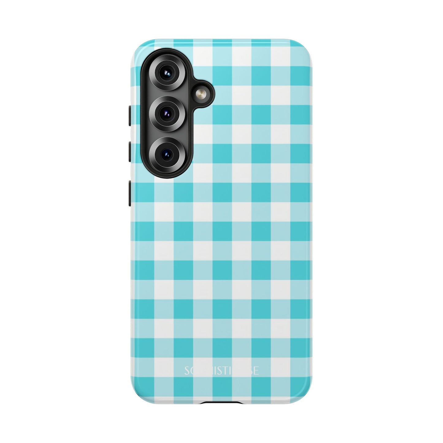 Gingham in Aqua - Samsung Galaxy Case