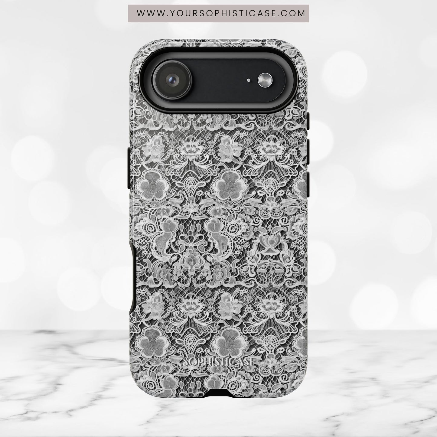 Luxe Lace in Black - iPhone Case