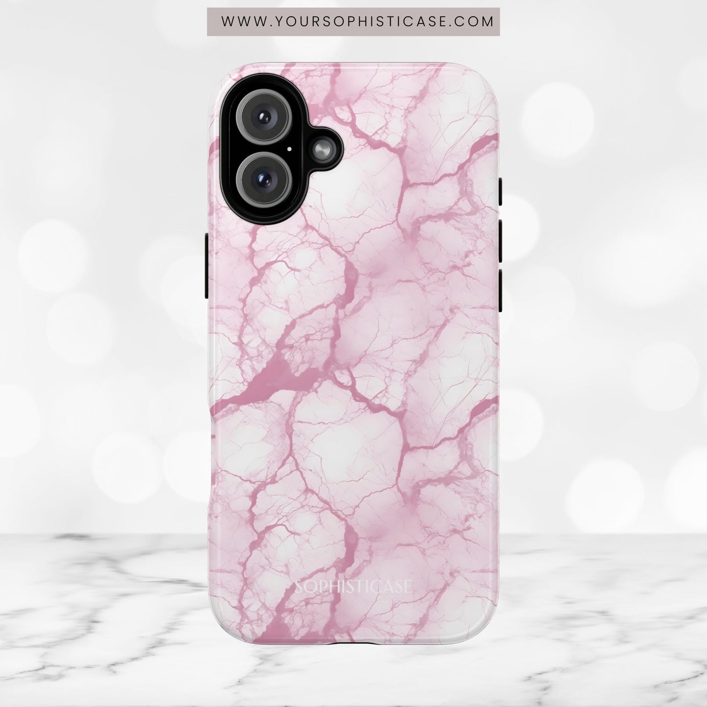 Marble Opulence in Pink - iPhone Case