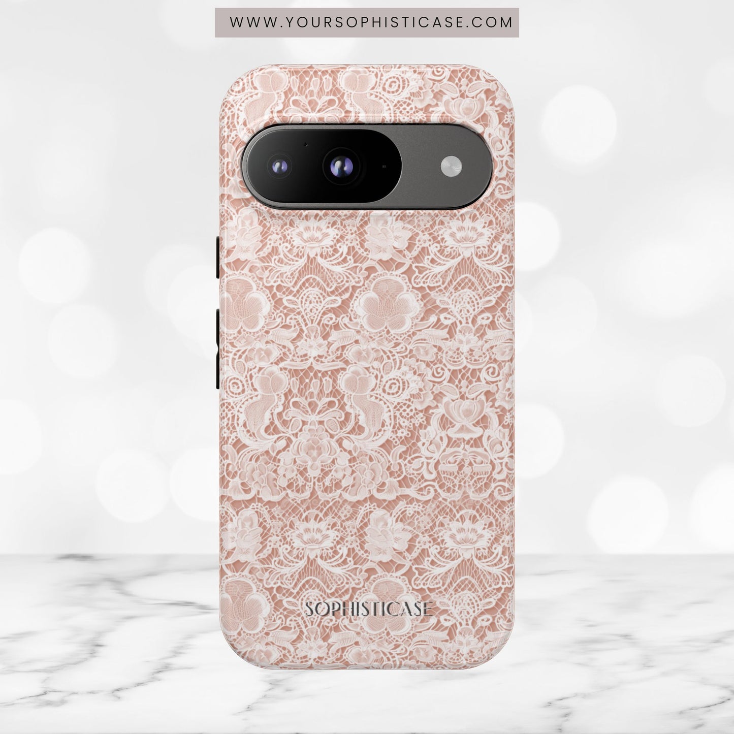 Luxe Lace in Brown - Tough Phone Case