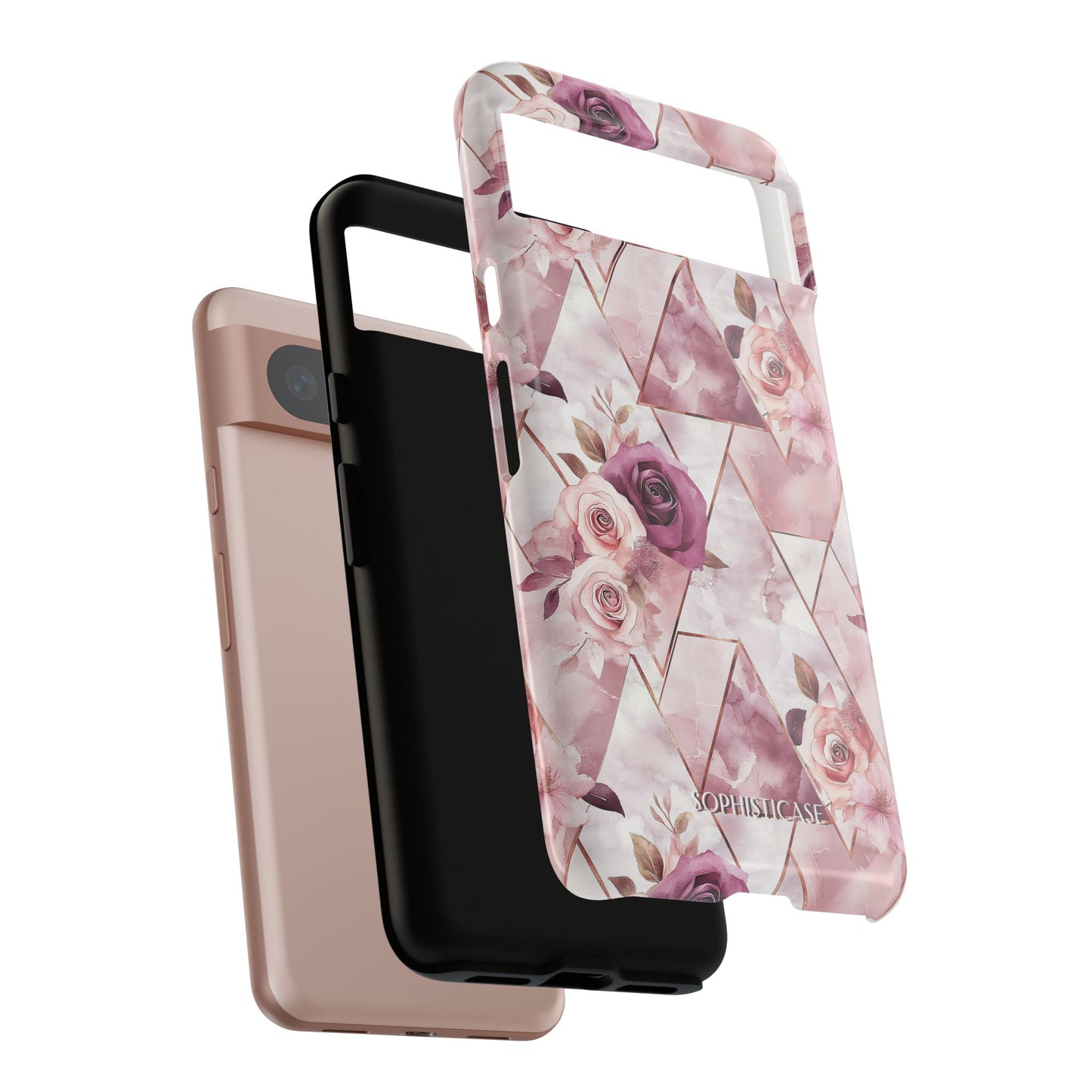 Royal Floral in Plum Chevron - Tough Phone Case