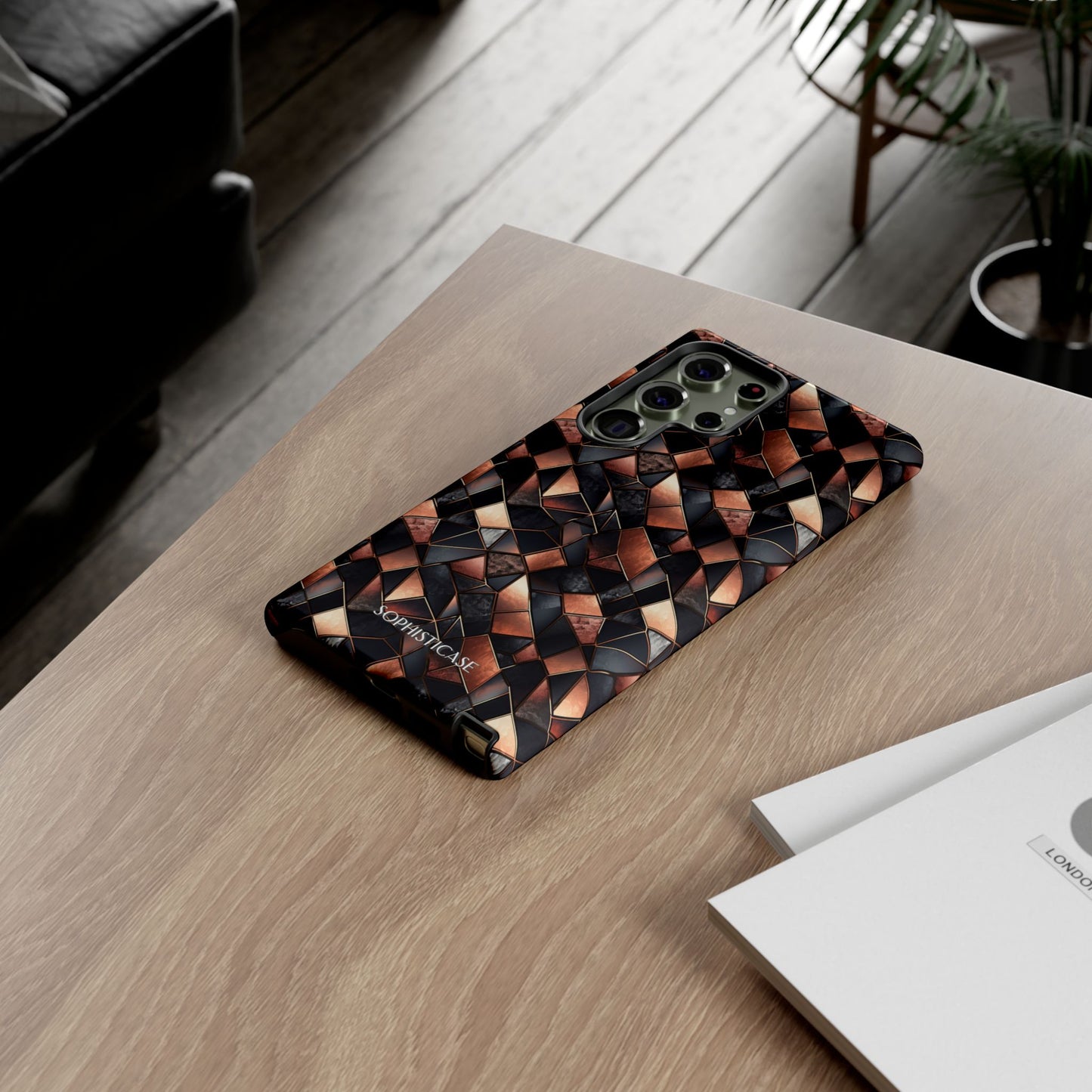 Rose' Runway in Noir Mosaic - Tough Phone Case